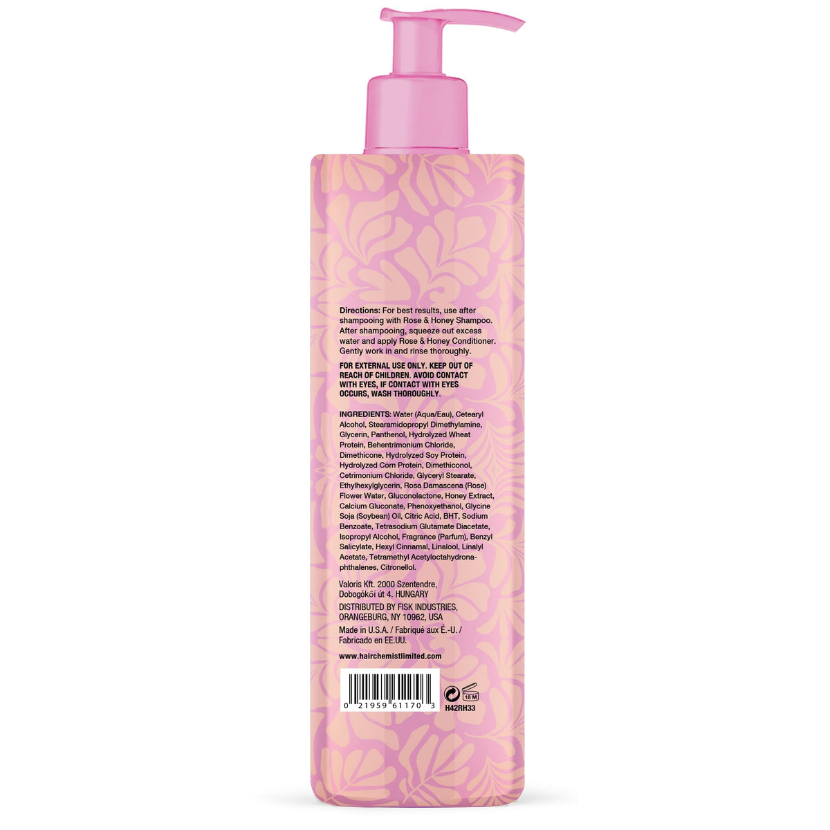Hair Chemist Rose & Honey Conditioner 33.8 oz. - Nourishing Conditioner for Damaged Hair, Adds Softness & Shine while Promoting Growth