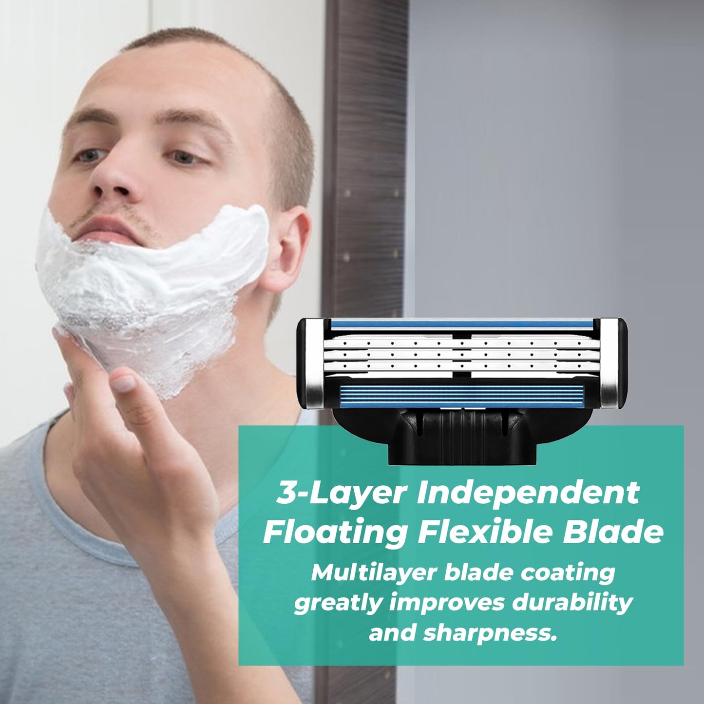 Razor Refills for Men,Razor Blade Refills for Men - 24PCS Compatible with mach 3 razor blades refills with Mach3 Razors, Dual Lubrication Blades Beauty and Personal Care shiqikj