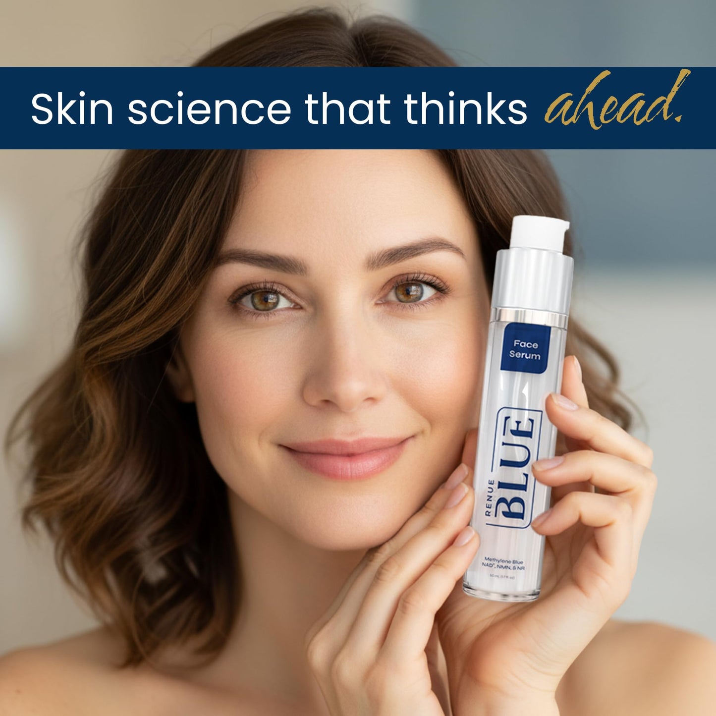 Renue Blue Methylene Blue Face Serum - Liposomal NAD+ Complex and Nutrients for Skin Rejuvenation, Deep Hydration, and Anti-Aging Support Beauty & Personal Care Renue By Science