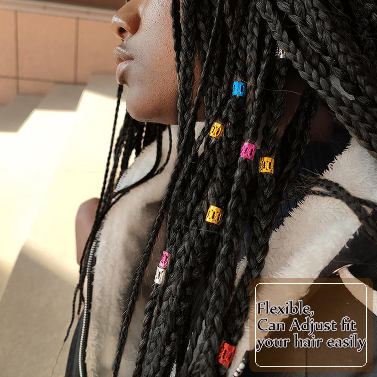 350PCS Hair Jewelry for Women Braids, DreadLock Beads Hair Decorations Aluminum Rings Clips Adjustable Metal Cuffs Braiding Hair Accessory By liliyab Beauty & Personal Care Liliyab