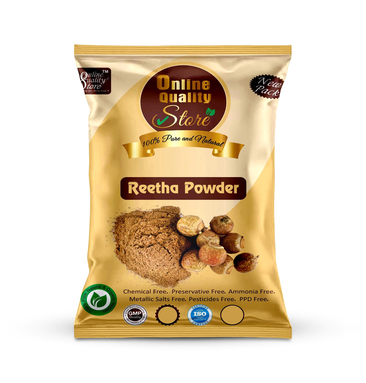 Online Quality Store Reetha + Amla + Shikakai + Bhringraj + Hibiscus + Mehandi + free Indigo Powder For Hairs, 350g