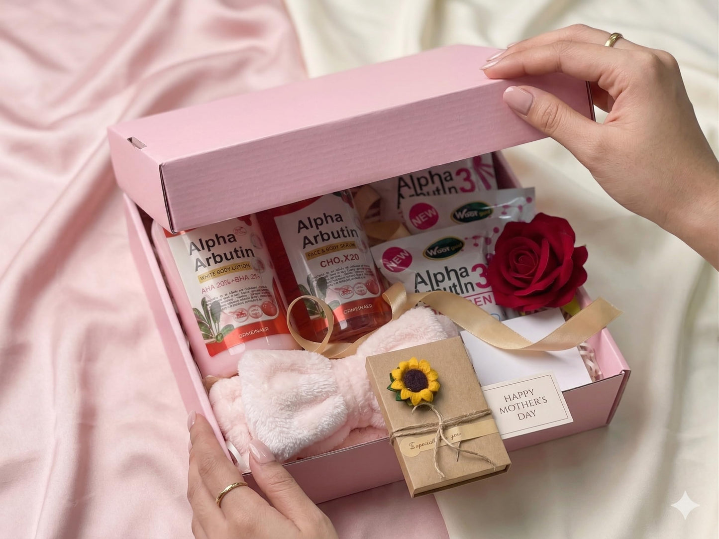 Dr Meinaier Alpha Arbutin Spa Gift Set Women, Mothers Day Self Care Kit, Body Lotion Serum Soap Headband, Hydrating Skincare Home Spa Beauty and Personal Care DR MEINAIER