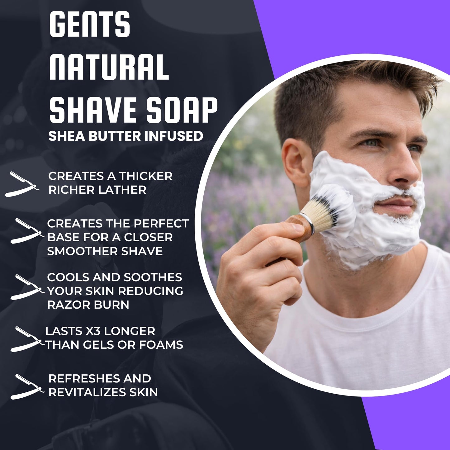 G.B.S Men's Lavender and Citrus Shaving Soap, Pack of 3 Beauty and Personal Care G.B.S