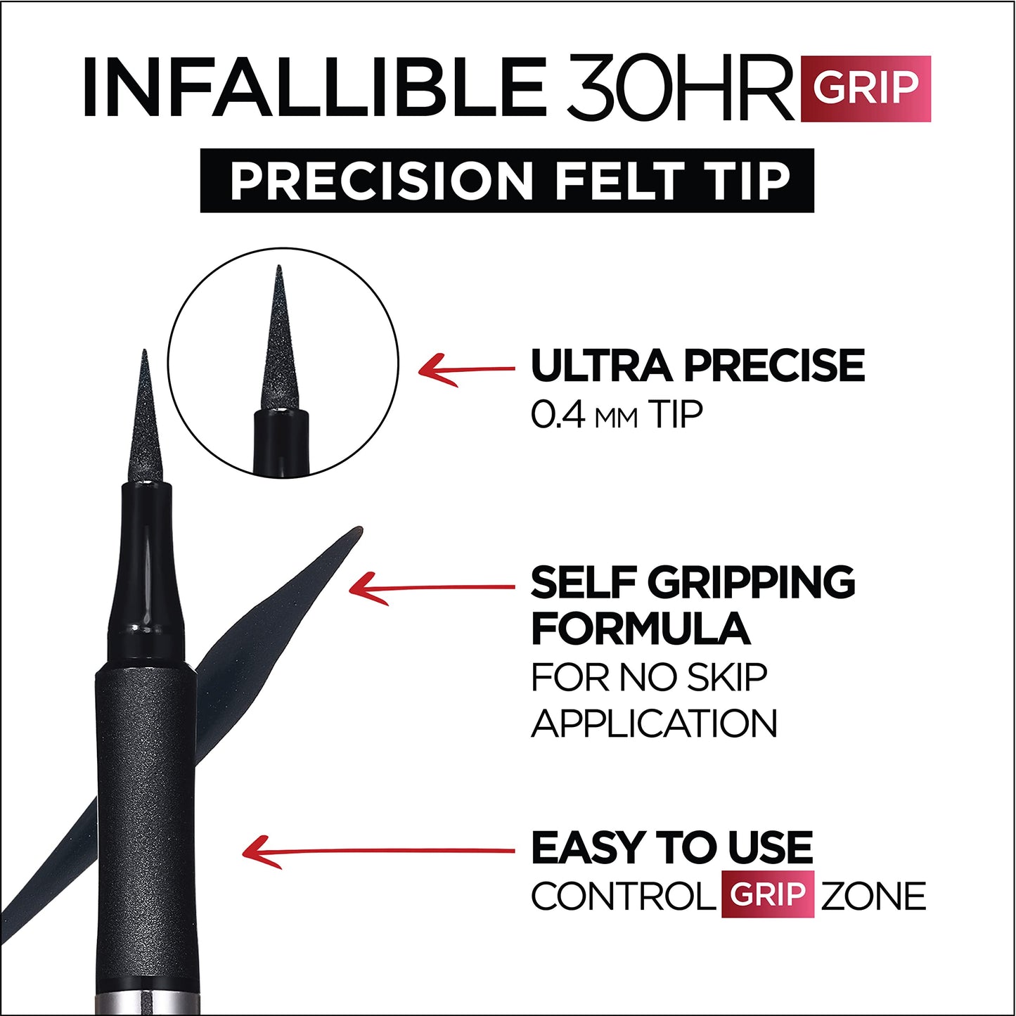 L'Oreal Paris Cosmetics Makeup Infallible Grip Precision Felt Eyeliner, Smudge Resistant, Long Lasting Waterproof Eyeliner, Green, Green, 0.03 fl oz Beauty & Personal Care L'Oreal Paris