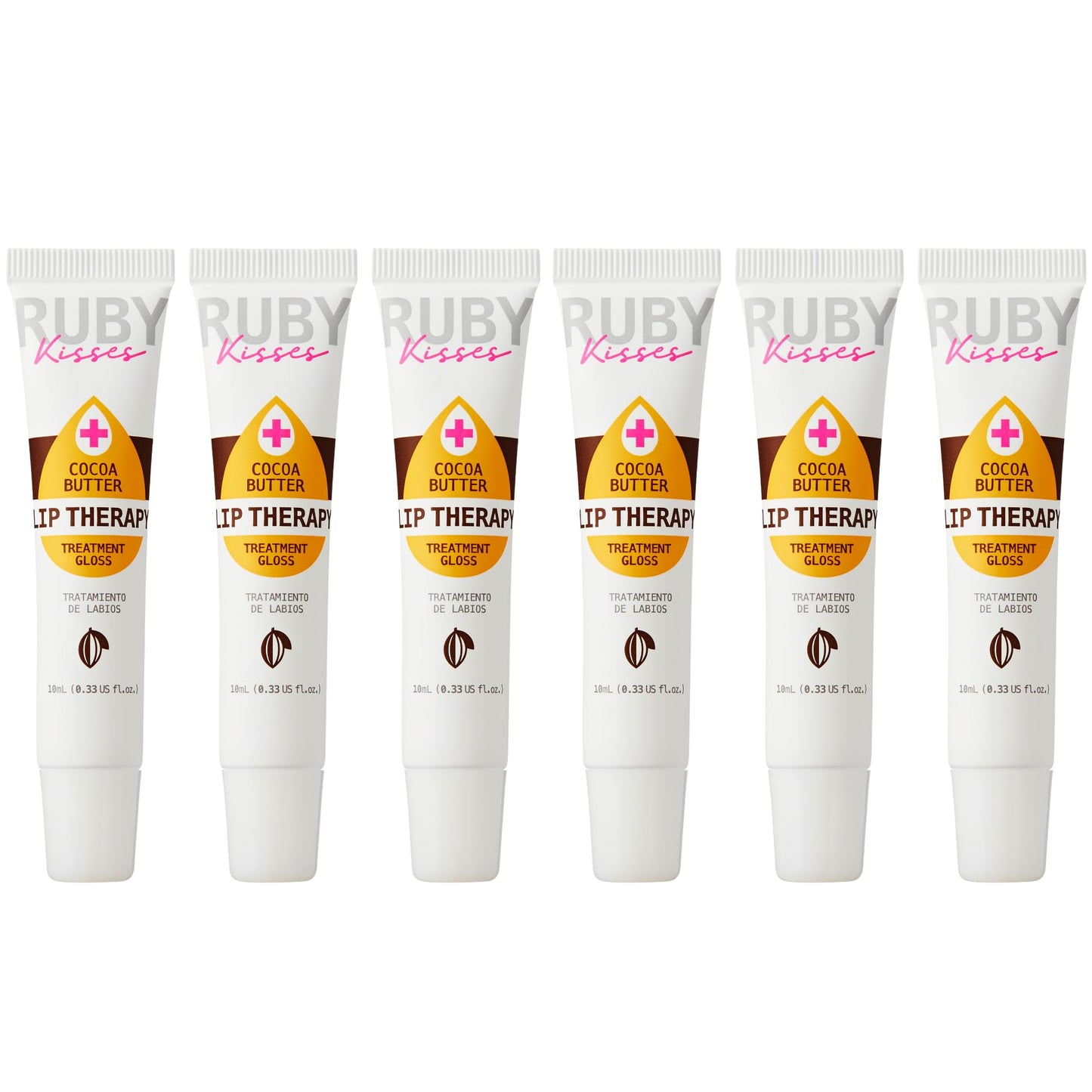 Ruby Kisses Cocoa Butter Hydrating Lip Oil Treatment Gloss (6 Pack), Hydrates & Heals with Vitamin E & Jojoba, Lightweight Clear Non-Greasy Formula Beauty and Personal Care Ruby Kisses
