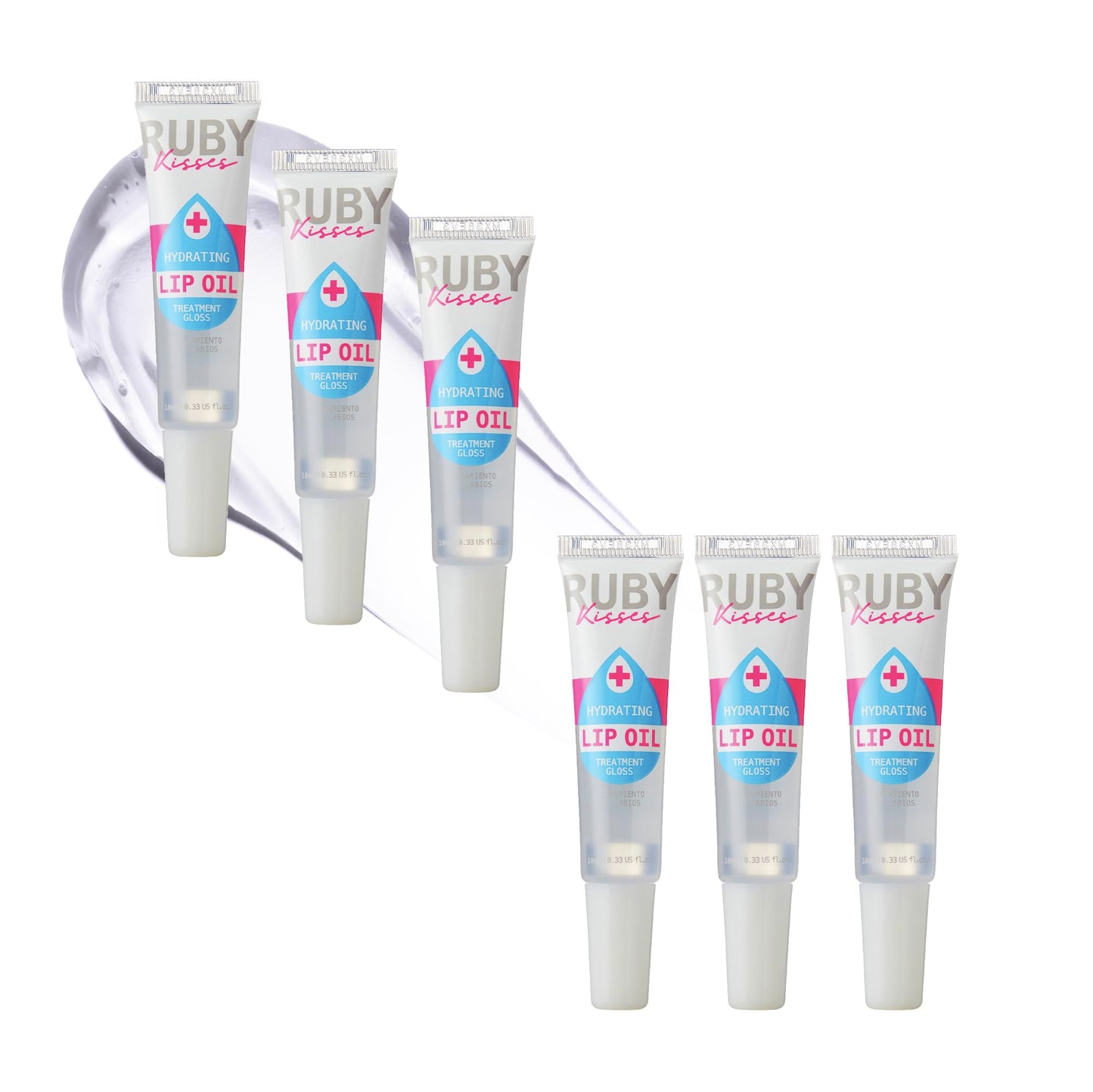 Ruby Kisses Hydrating Clear Lip Oil Treatment Gloss (6 Pack), Hydrates & Heals with Vitamin E & Jojoba, Lightweight Non-Greasy Formula with Almond Beauty and Personal Care Ruby Kisses