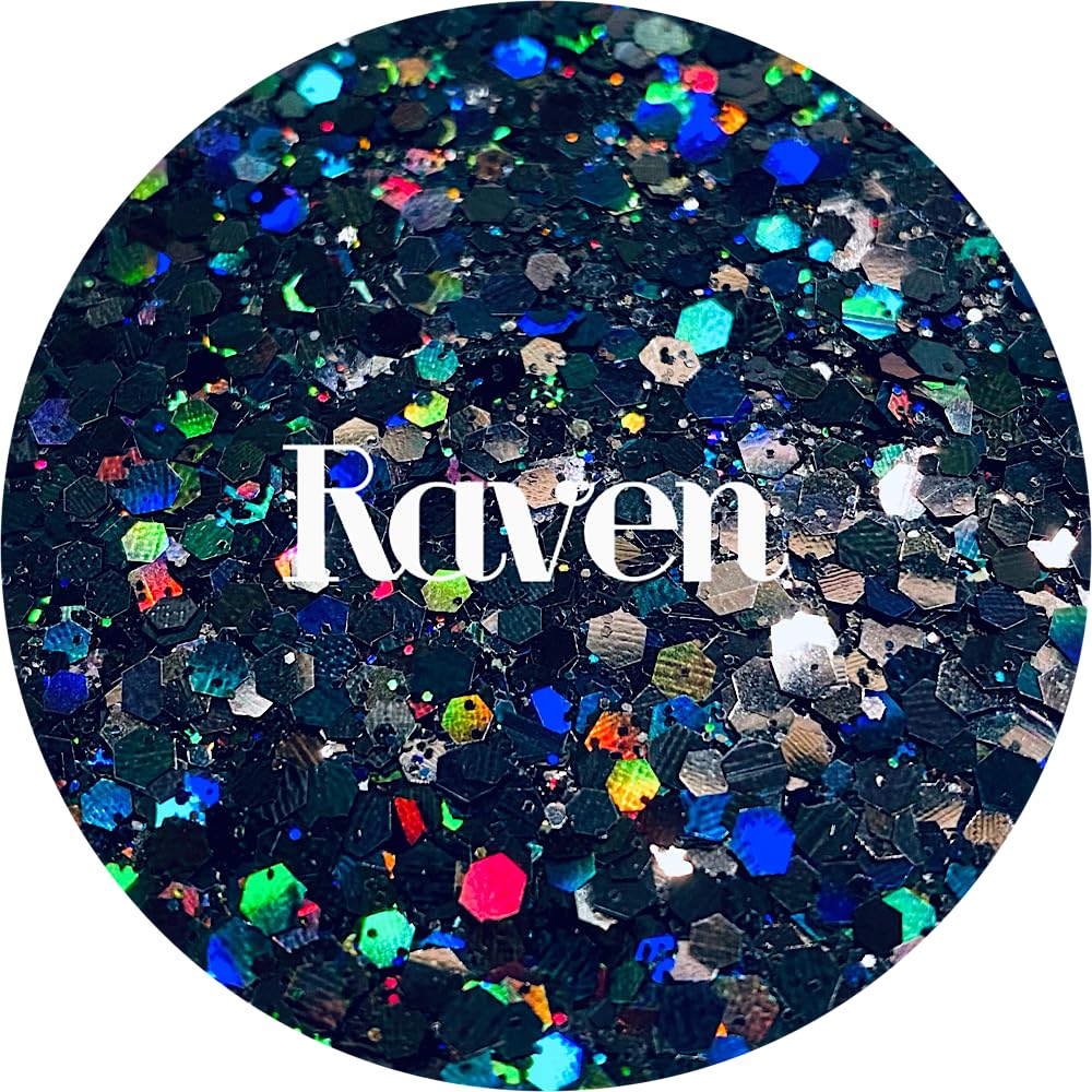 Black Polyester Glitter | Craft Glitter | Glitter for Arts & Crafts | Tumblers | Cosmetics | Nails | Epoxy Resin Art | Slime | DIY | Body Glitter | 1 Beauty & Personal Care Glitter Heart Co.
