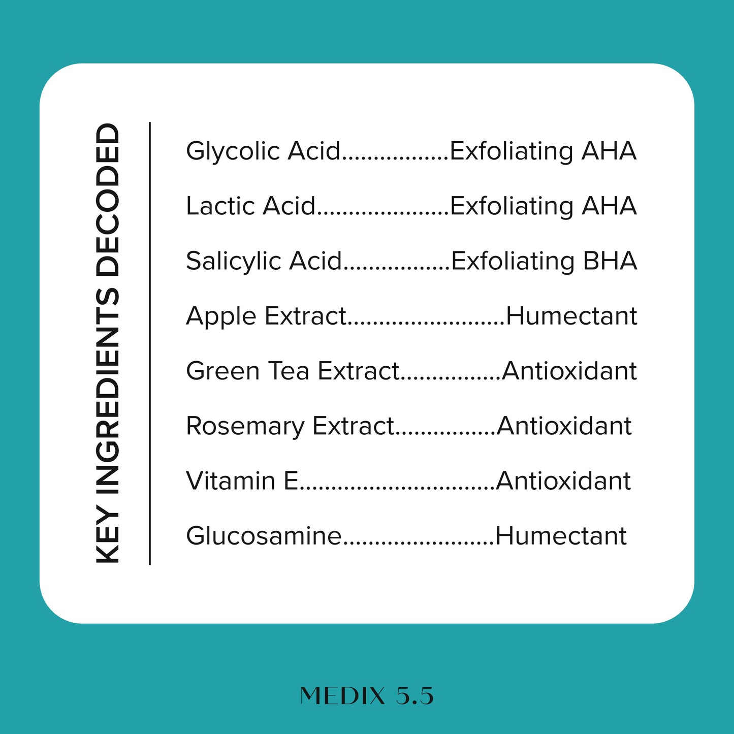 MEDIX 10% Glycolic Acid + Lactic Acid Leave-On Exfoliating Skin Care Body Gel | AHA Exfoliant Body & Face Serum Refines + Softens Dry Dead Skin Beauty & Personal Care Medix 5.5