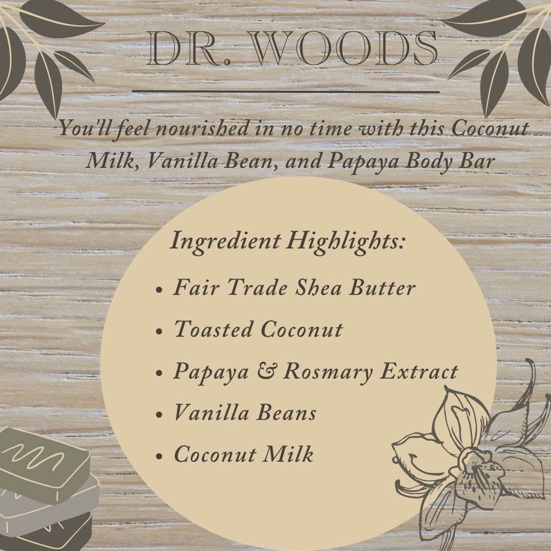 Dr. Woods Coconut Milk Shea Butter Soap, 5.25 oz (Pack of 6) Beauty & Personal Care Dr. Woods