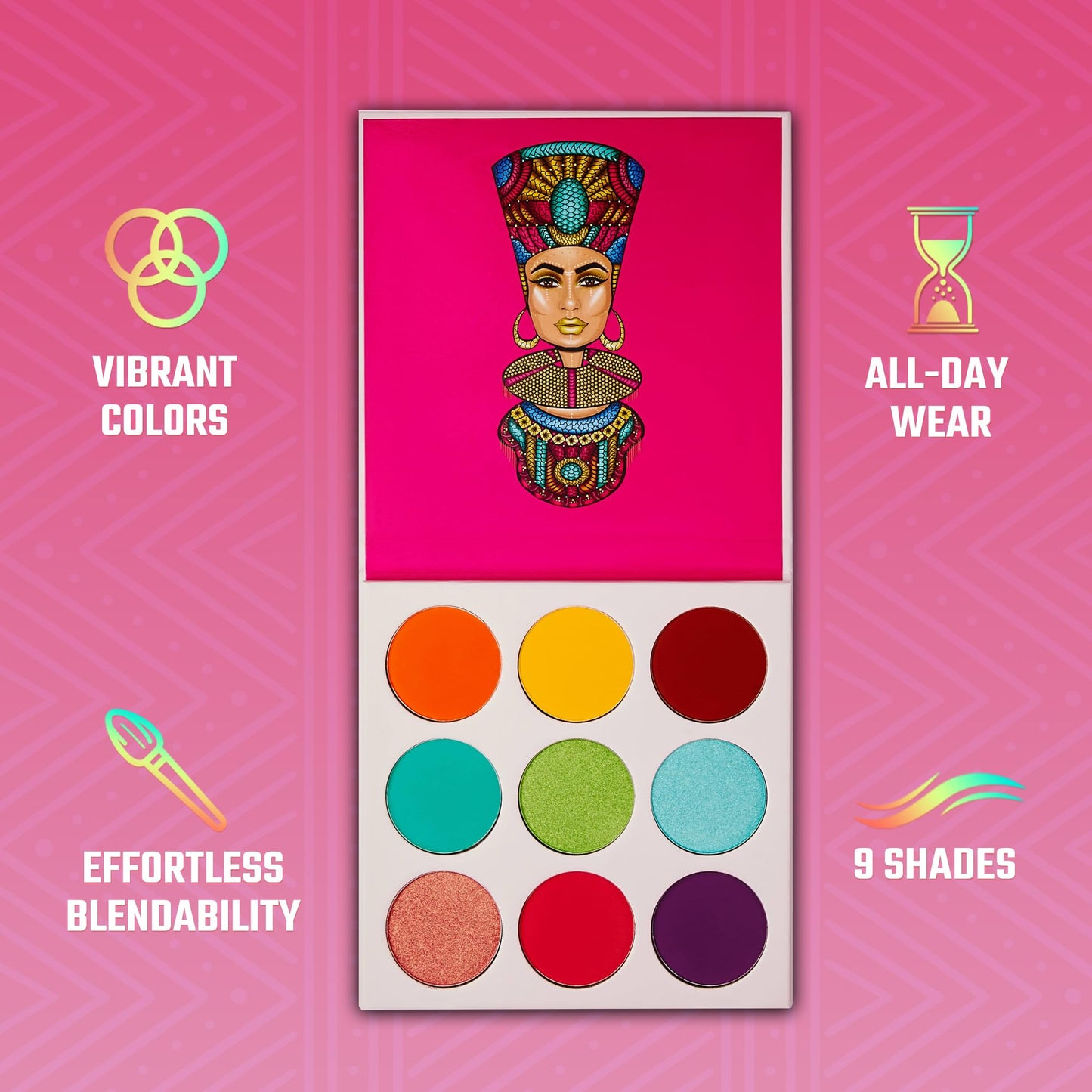 Juvia's Place Palette The Zulu - Turquoise, Red, Purple, Shades of 9, Colorful, Vivid, Vibrant Palette, Pigmented Makeup Palette Color & Shine Beauty & Personal Care Juvia's Place