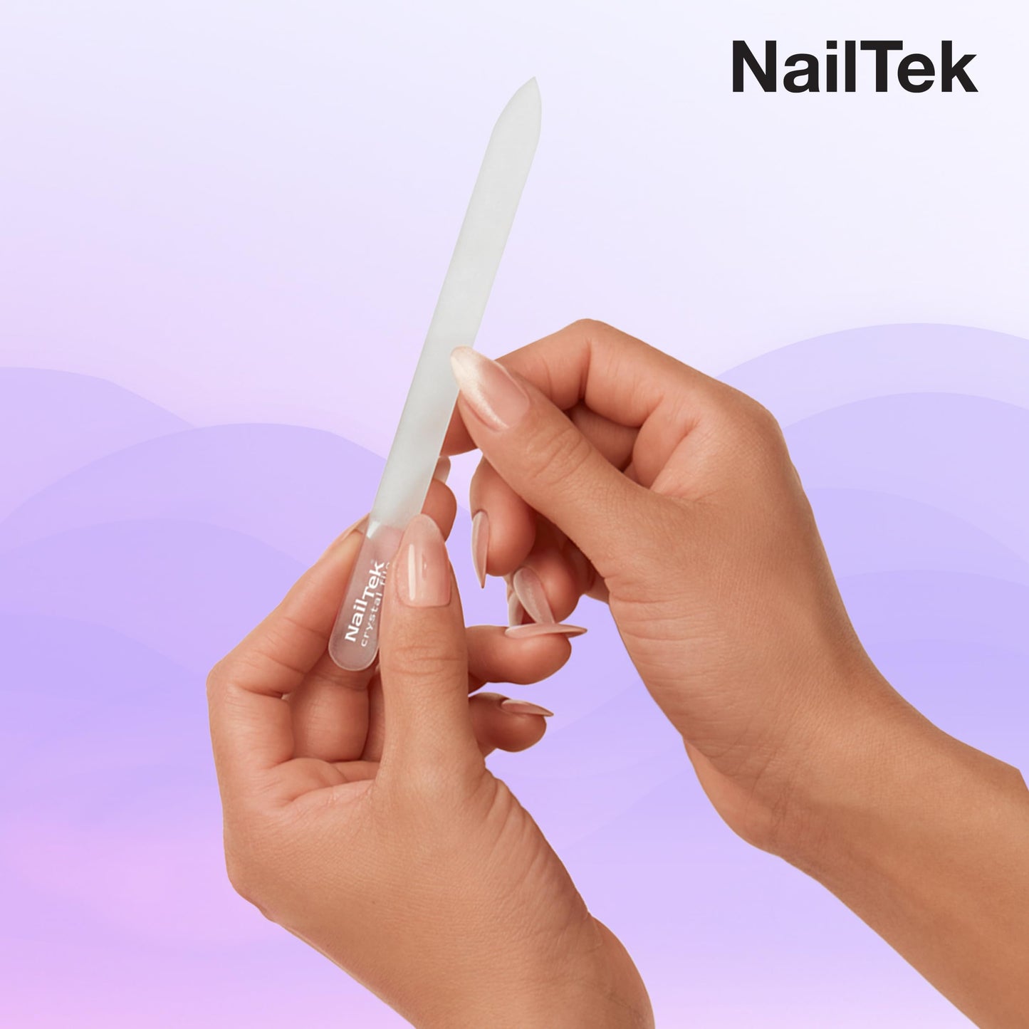 Nail Tek Crystal File - Glass Nail File with Case, Durable and Gentle for Healthy Nails and Cuticles - Travel-Friendly Design, Fuchsia, Medium 5" Beauty & Personal Care Nail Tek