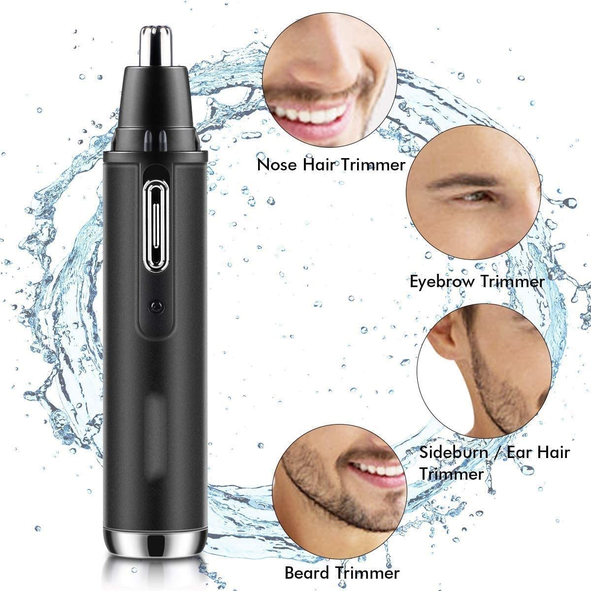 LEONYS Ear and Nose Hair Trimmer for Men, 4 in 1 USB Rechargeable Professional Eyebrow and Facial Hair Trimmer with Waterproof Head Double-Edge Beauty and Personal Care LEONYS
