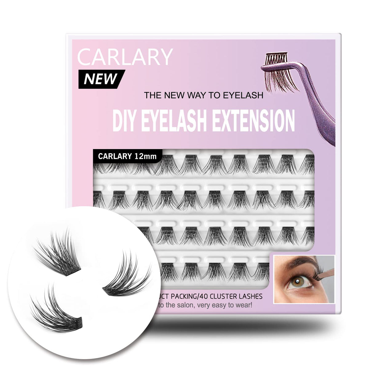 DIY Eyelash Extension, Individual Lashes, 3D Effect Reusable 40 Cluster Lashes, C Curl Fluffy Wispy Individual Eyelash Clusters for Home Eyelash Beauty & Personal Care WONSIS