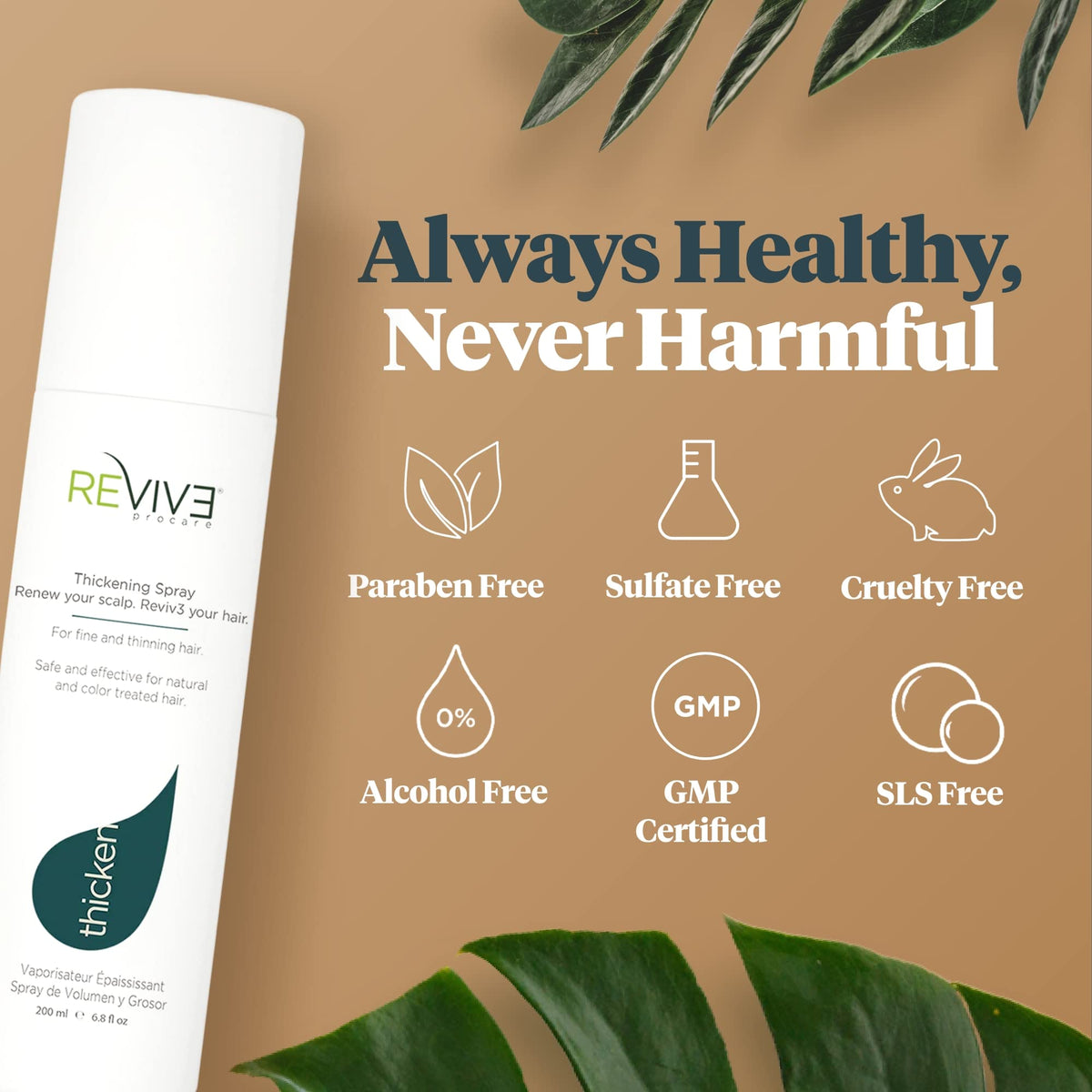 REVIV3 PROCARE Thicken Instant Thickening and Volumizing Spray with UV protection for hair, Plant Based with Walnut Extract and Essential Amino Acids Beauty & Personal Care REVIV3 PROCARE