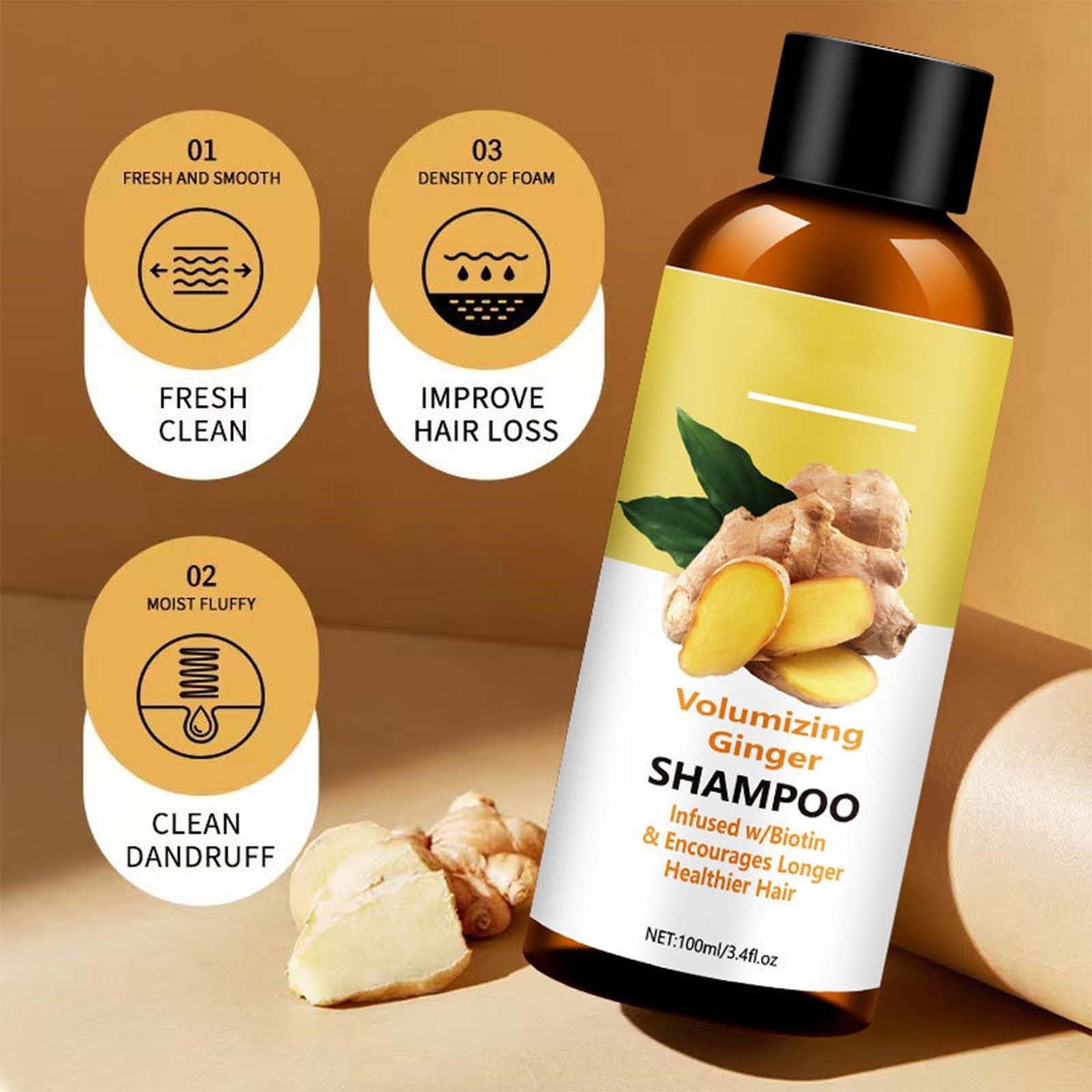 Shampoo & Conditioner & Body wash, Body Wash and Hair Care Gift Set,Ginger Skincare Relaxing Home Spa Set, Anti Hair Loss, Strengthen & Volumize, Bath Beauty & Personal Care MeiPlumLai