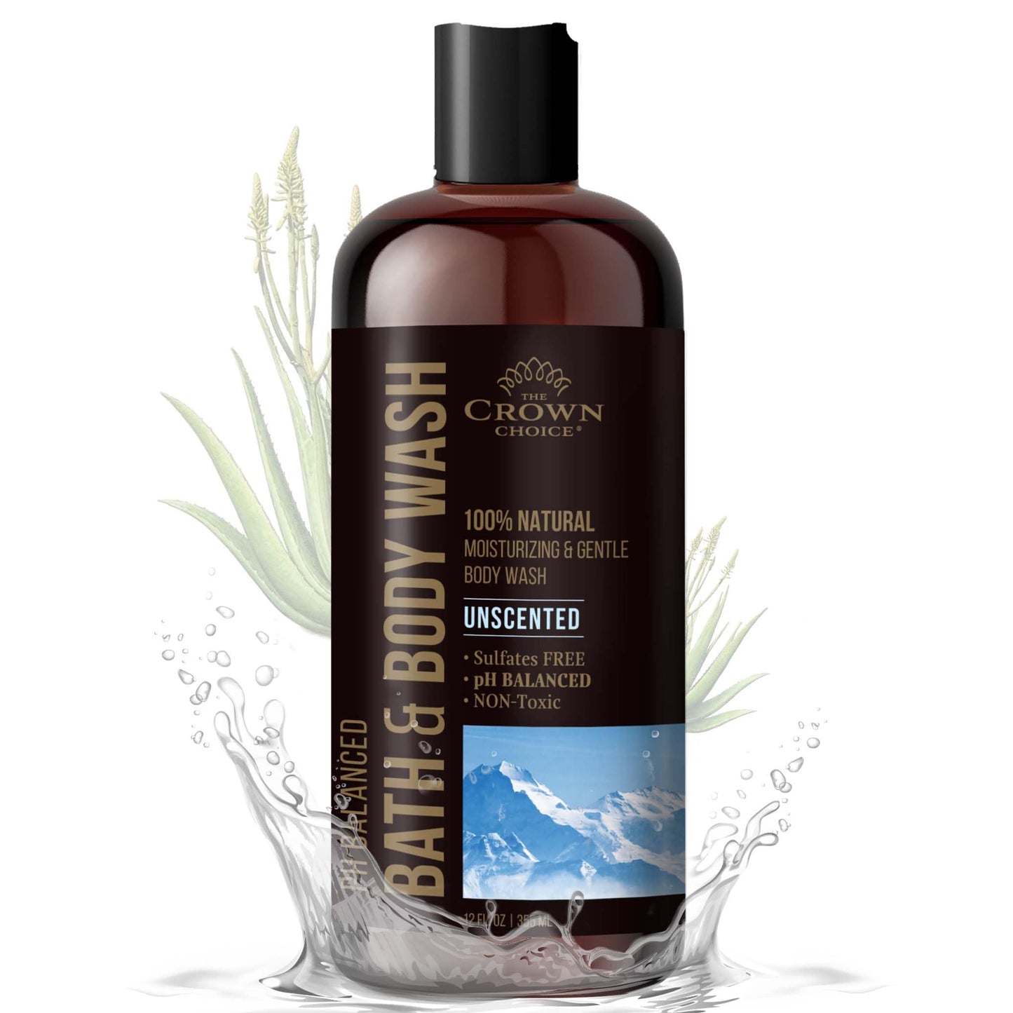 Natural Body Wash for Women, Men & Kids - Fragrance Free Body Wash - 12oz pH 5.5-Best pH Balance-Liquid Soap for All Skin Types-Moisturizing Sulfate Beauty & Personal Care The Crown Choice
