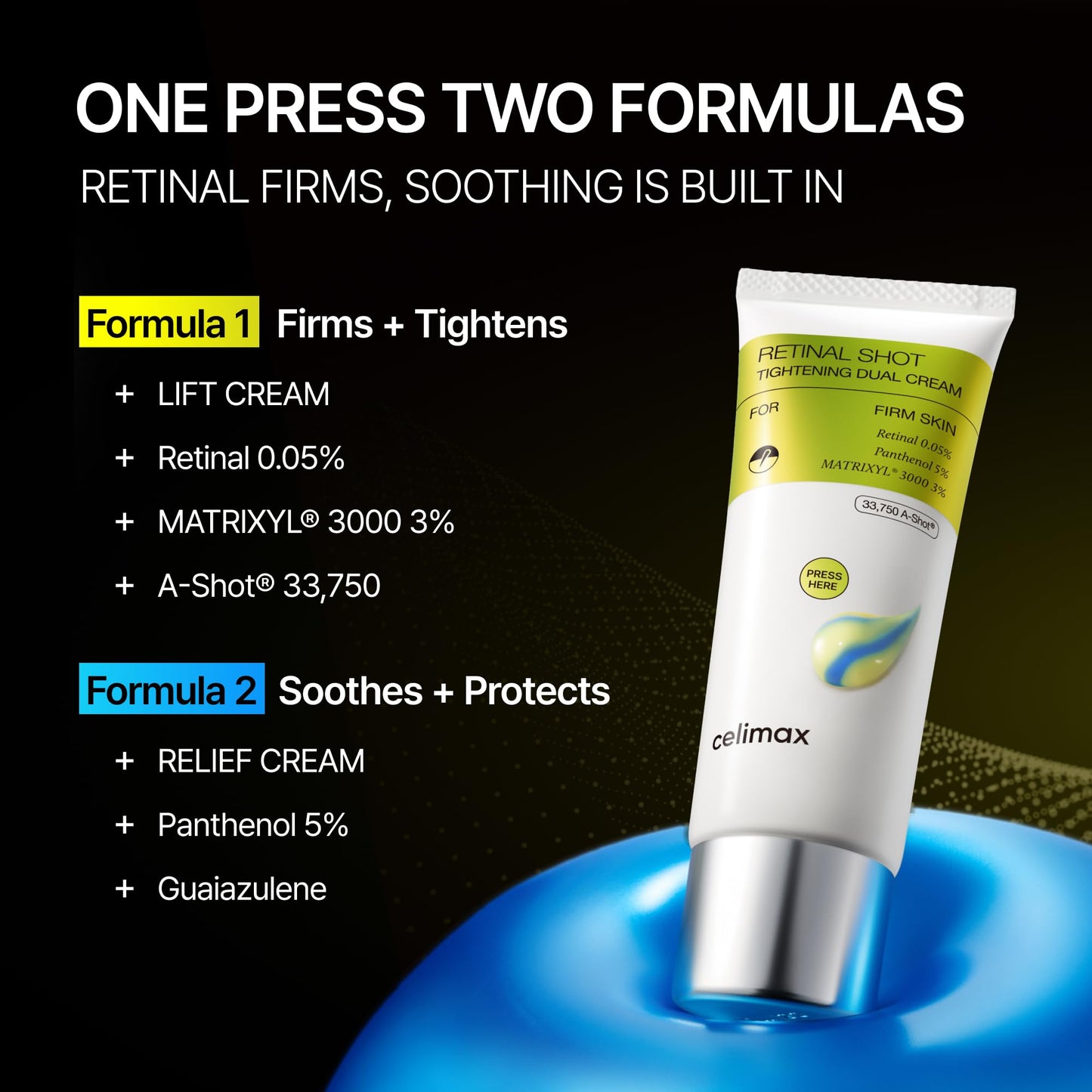 celimax The Vita-A Retinal Shot Tightening Dual Cream | 0.05% Retinal, 3% Matryxyl, 5% Panthenol, High-Strength Retinoid for Anti-Aging, Relief Cream Beauty and Personal Care celimax