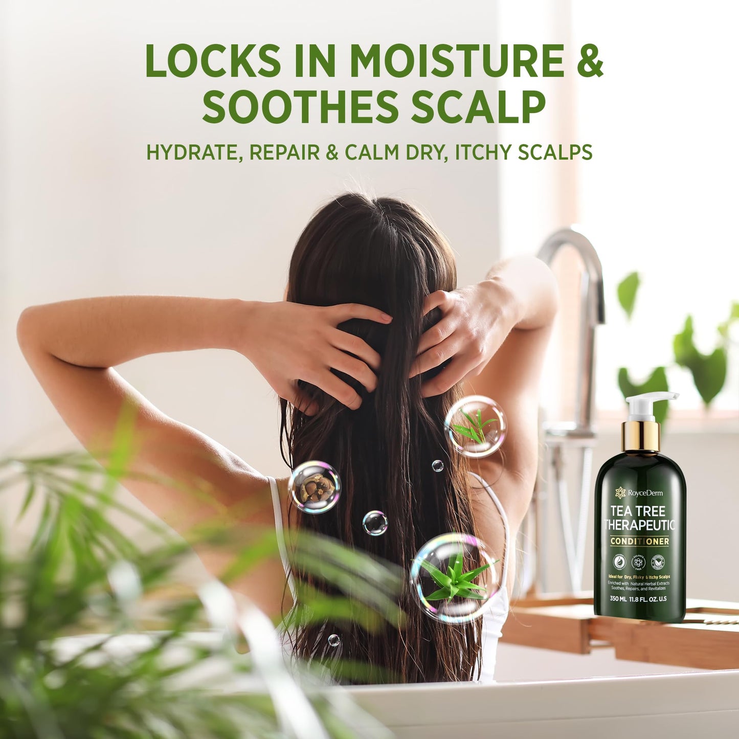 RoyceDerm Tea Tree Conditioner: Hydrating & Soothing Botanical Formula with Tea Tree, Aloe, Camellia Seed Oil, Paraben & Sulfate Free Beauty & Personal Care Roycederm