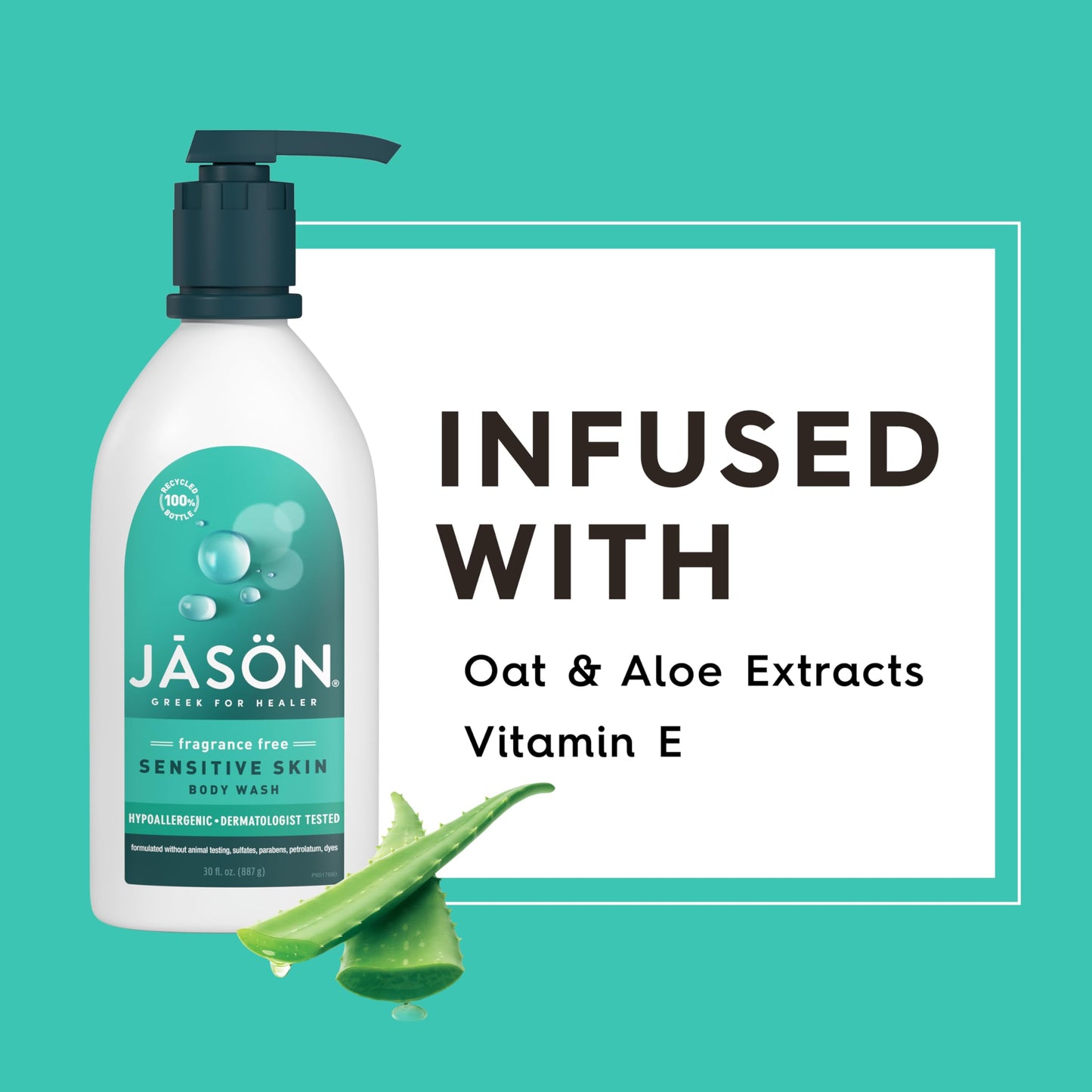 JASON Sensitive Skin Fragrance Free Body Wash, For a Gentle Feeling Clean, 30 Fluid Ounces Beauty & Personal Care JASON