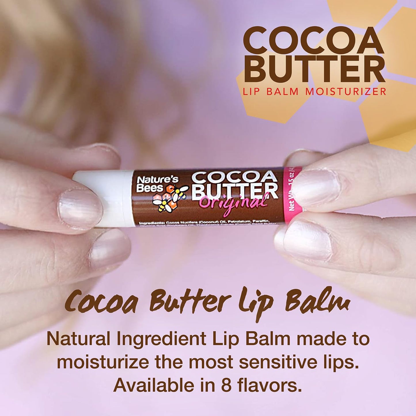 Nature's Bees, Cocoa Butter Lip Balms, Lip Moisturizer Treatment - Pack of 72, (Original Variety Assortments - Original, Olive Oil, Mango Butter, Shea Beauty & Personal Care Nature’s Bees