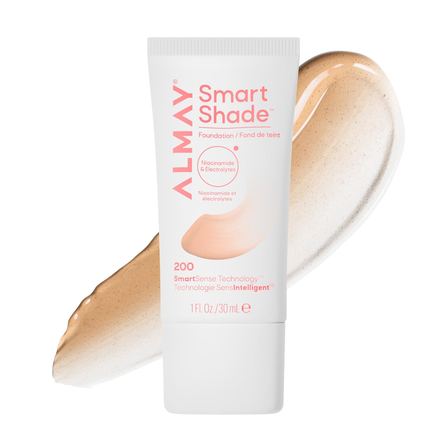 Almay Smart Shade™ Foundation, Oil-Free, Non-Comedogenic, Hypoallergenic, Vegan Face Makeup, 200 Light Medium, 1 fl oz Beauty & Personal Care Almay