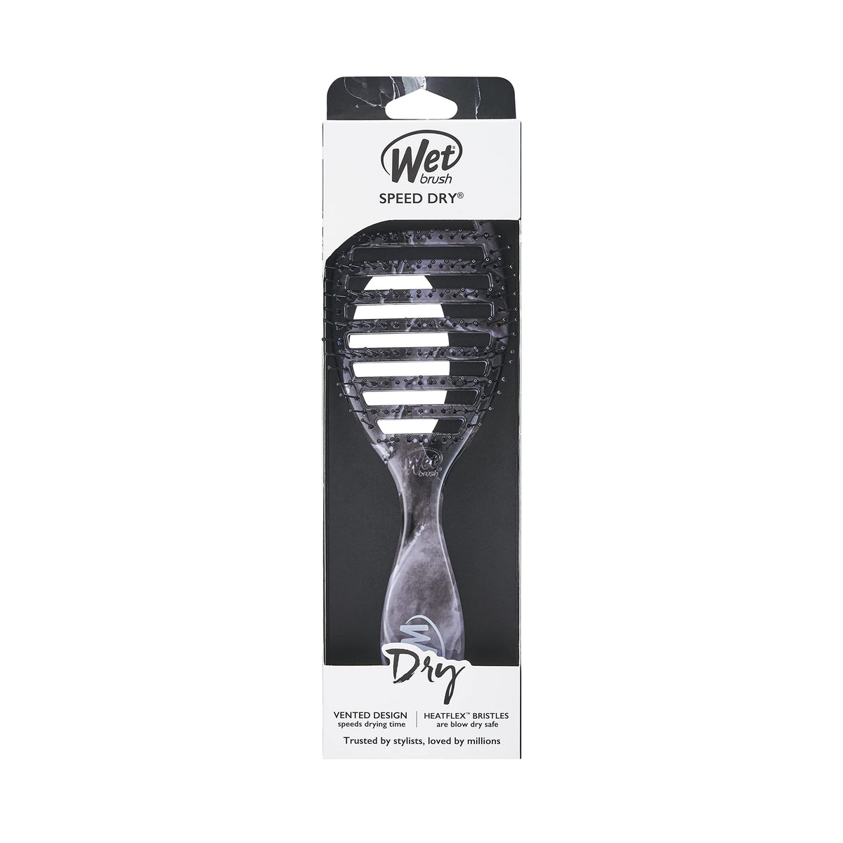 Wet Brush Speed Dry Hair Brush - Onyx (Metallic Marble) - Vented Design and Ultra Soft HeatFlex Bristles Are Blow Dry Safe With Ergonomic Handle