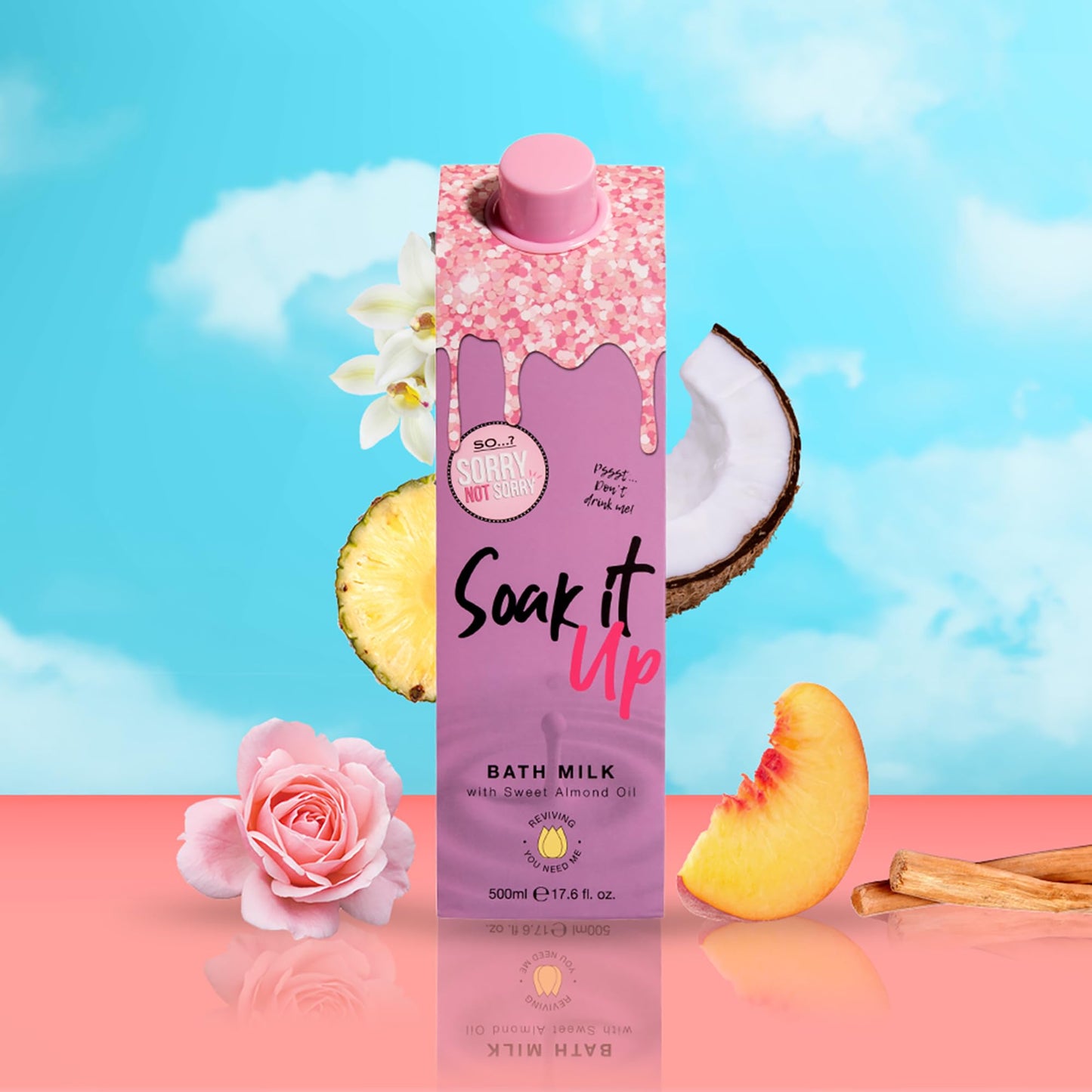 So…? Sorry Not Sorry Soak It Up Bath Milk - Infused with Sweet Almond Oil and Vanilla - Vegan and Cruelty-Free Bubble Bath for Women - 17.6 oz Beauty and Personal Care So...?