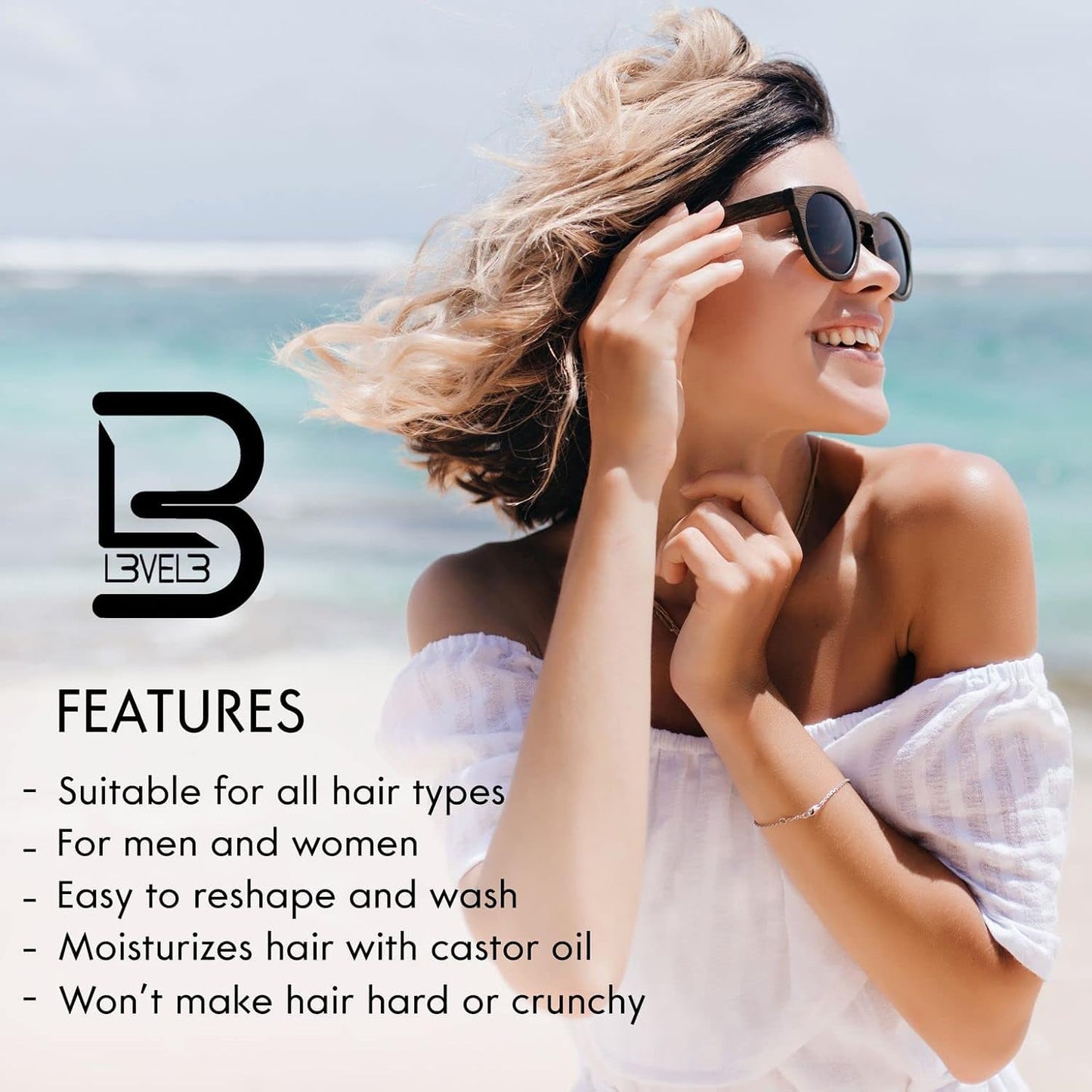 L3 Level 3 Sea Salt Texturizing Spray - Creates Beachy Waves and Texture - Light Hold - Casual Hair Finish (3.38 Fl Oz) Beauty & Personal Care L3