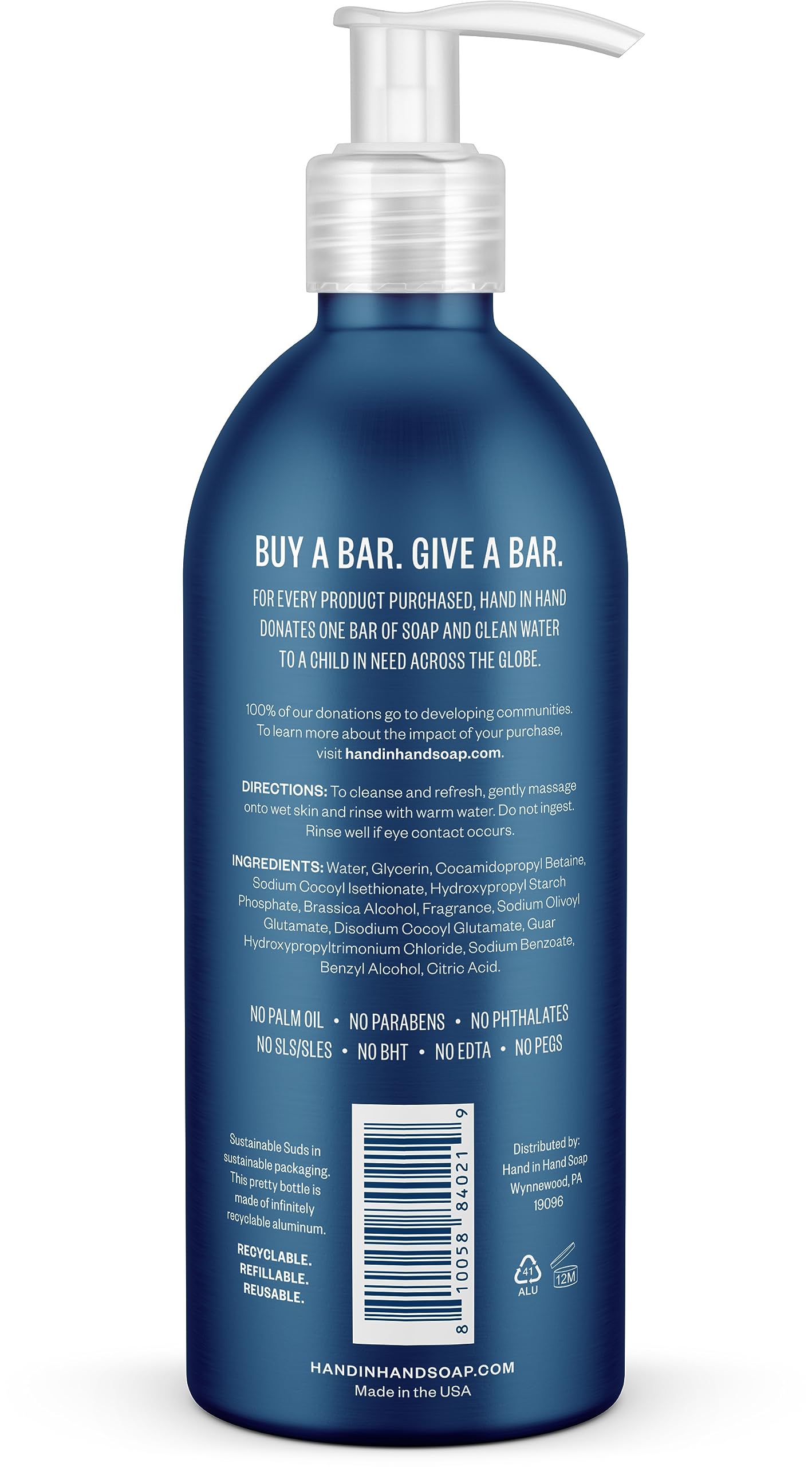 Hand in Hand, Body Wash Sea Salt, 10 Fl Oz Beauty & Personal Care Hand in Hand