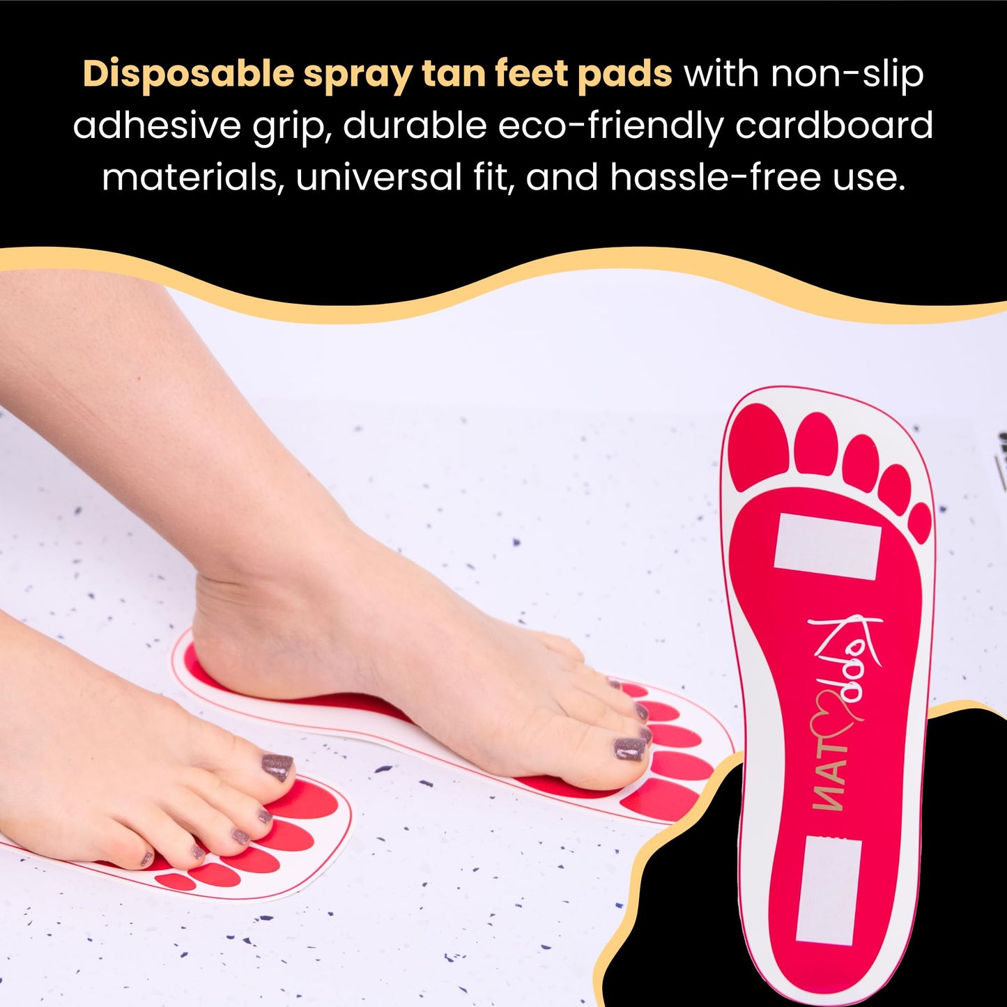 Kobbtan Spray Tan Feet Pads - Disposable Feet Pads Protectors for Spray Tanning - Non-Slip, Hygienic & Comfortable Feet for Spray Tanning - Spray Tan Beauty & Personal Care KOBBTAN
