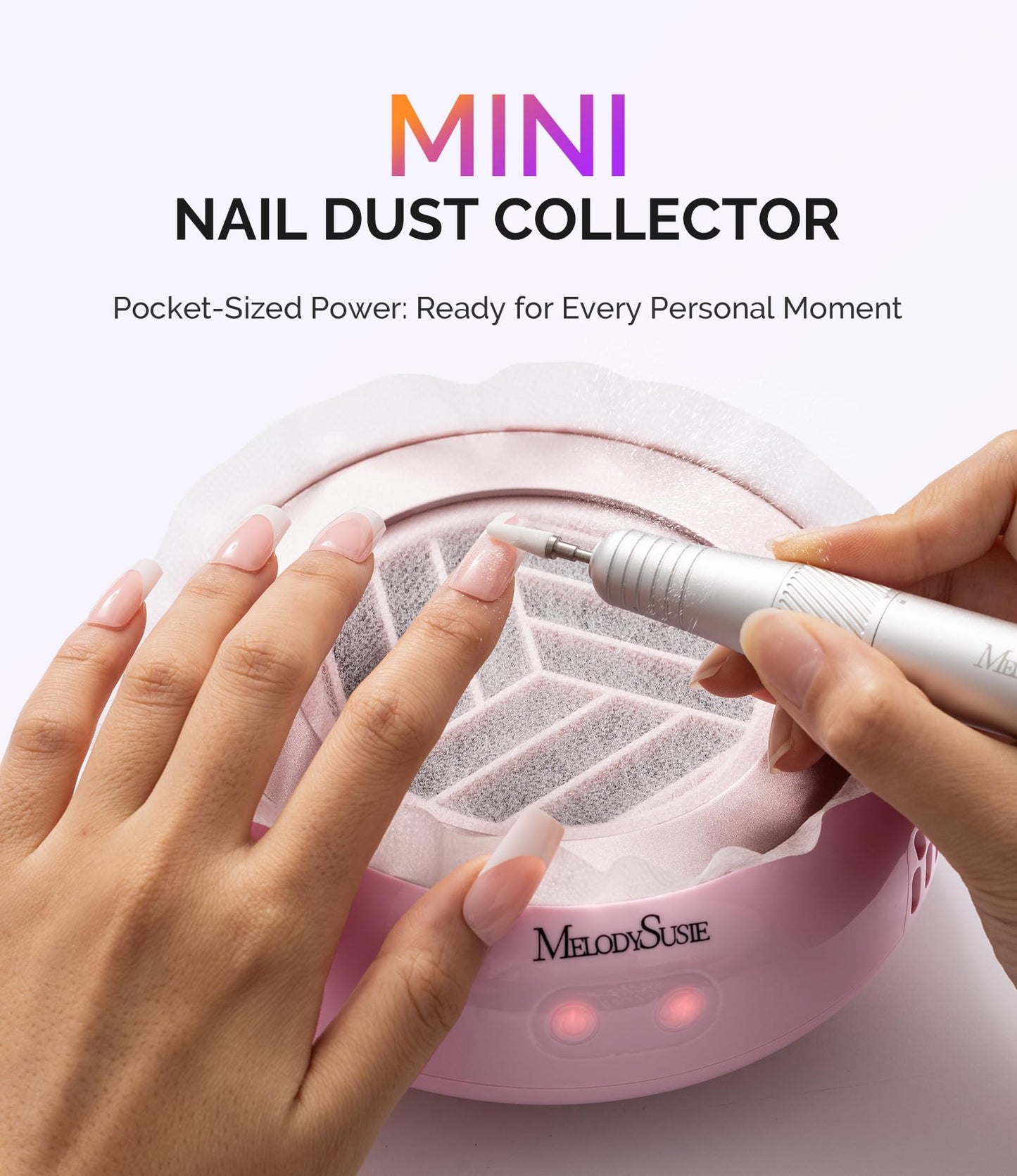 MelodySusie PocketSized Nail Dust Collector with Lightweight Design,HProA 6000RPM Ultra-Small Nail Vacuum Fan with 3 Suction Modes and 30 Disposable Beauty and Personal Care MelodySusie