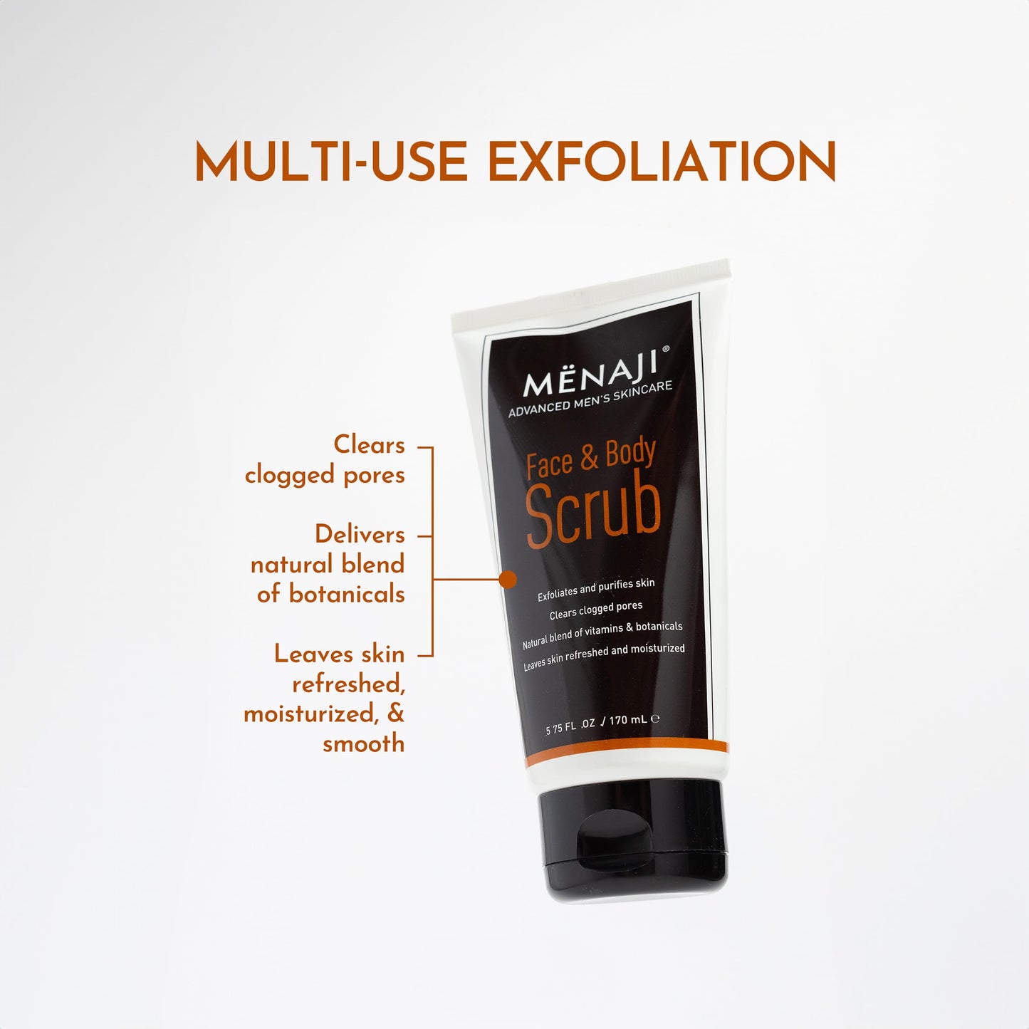 MËNAJI Face & Body Scrub - Exfoliating Mens Face Wash and Body Scrub - Deep Clean for Sensitive Skin - All Natural Skin Care - 5.75 Fl Oz Beauty & Personal Care Menaji