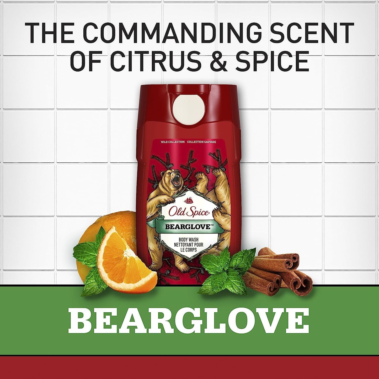 Old Spice Wild Bearglove Scent Body Wash for Men, Red 16 Oz, Packaging may vary Red Beauty & Personal Care Old Spice