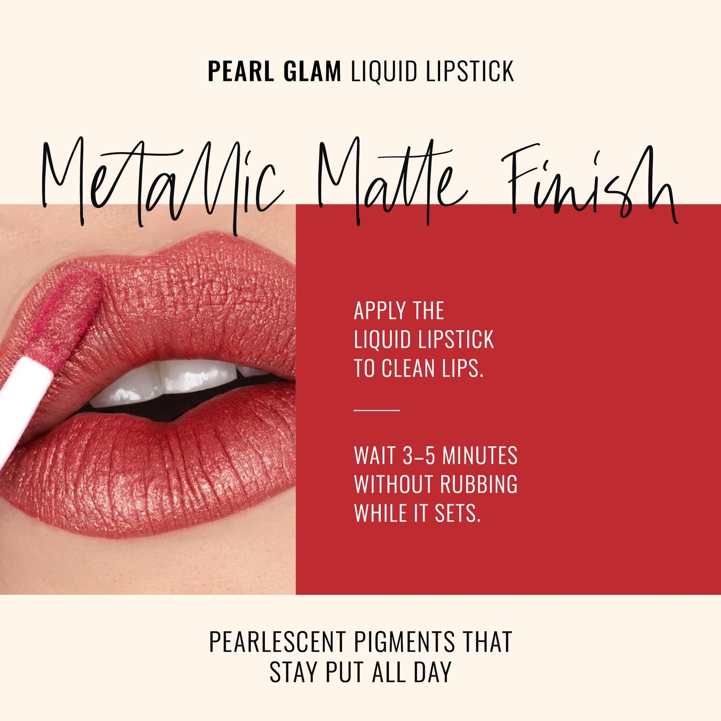 Runway Rogue Pearl Glam Long Wear Shimmer Liquid Lipstick, Metallic Soft Earthy-Red Lipstick with Gold Shimmer, ‘Day Rate’ Beauty & Personal Care Runway Rogue