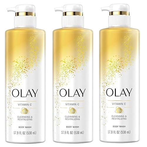 Olay Body Wash with Vitamin C and Vitamin B3, Cleansing & Revitalizing, 17.9 FL Oz (530mL) (3) Beauty & Personal Care Olay