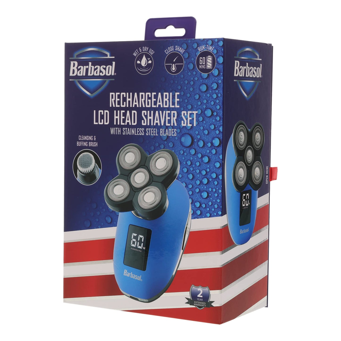 Barbasol Rechargeable LCD Head Shaver Beauty and Personal Care XTREME