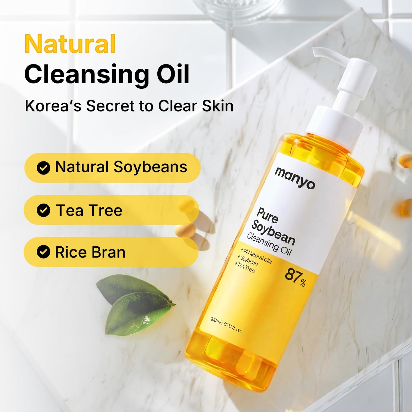 MANYO Pure Cleansing Oil, Natural Oil Cleanser for Face, Makeup Blackhead Remover, Korean Skin Care, 6.76 fl oz (200ml) Beauty and Personal Care ma:nyo