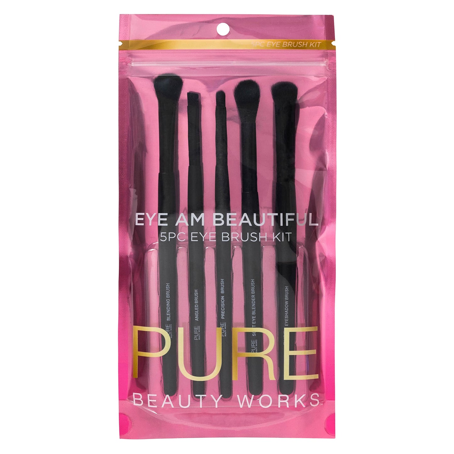 Pure Beauty Works Eye Am Beautiful 5pc Eye Brush Kit - Synthetic Bristles - Blending, Eyeshadow, Precision, Soft Blending, Angled - Makeup Brush Set Beauty & Personal Care Pure Beauty Works