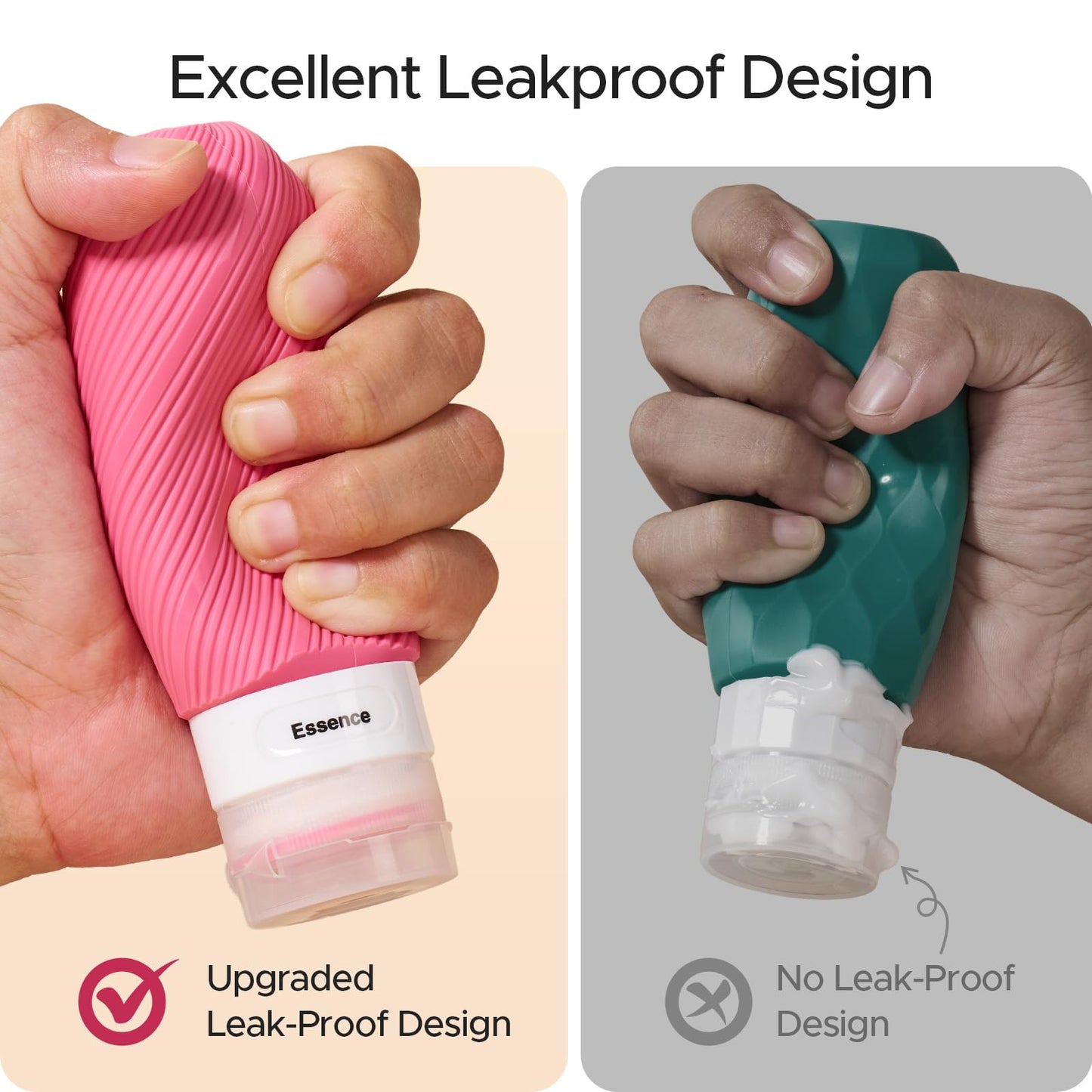 LitBear 23 Pack TSA Approved Travel Bottles for Toiletries, Leak Proof Refillable Travel Size Containers Kit with Silicone Squeezable Bottles Jars Beauty and Personal Care LitBear