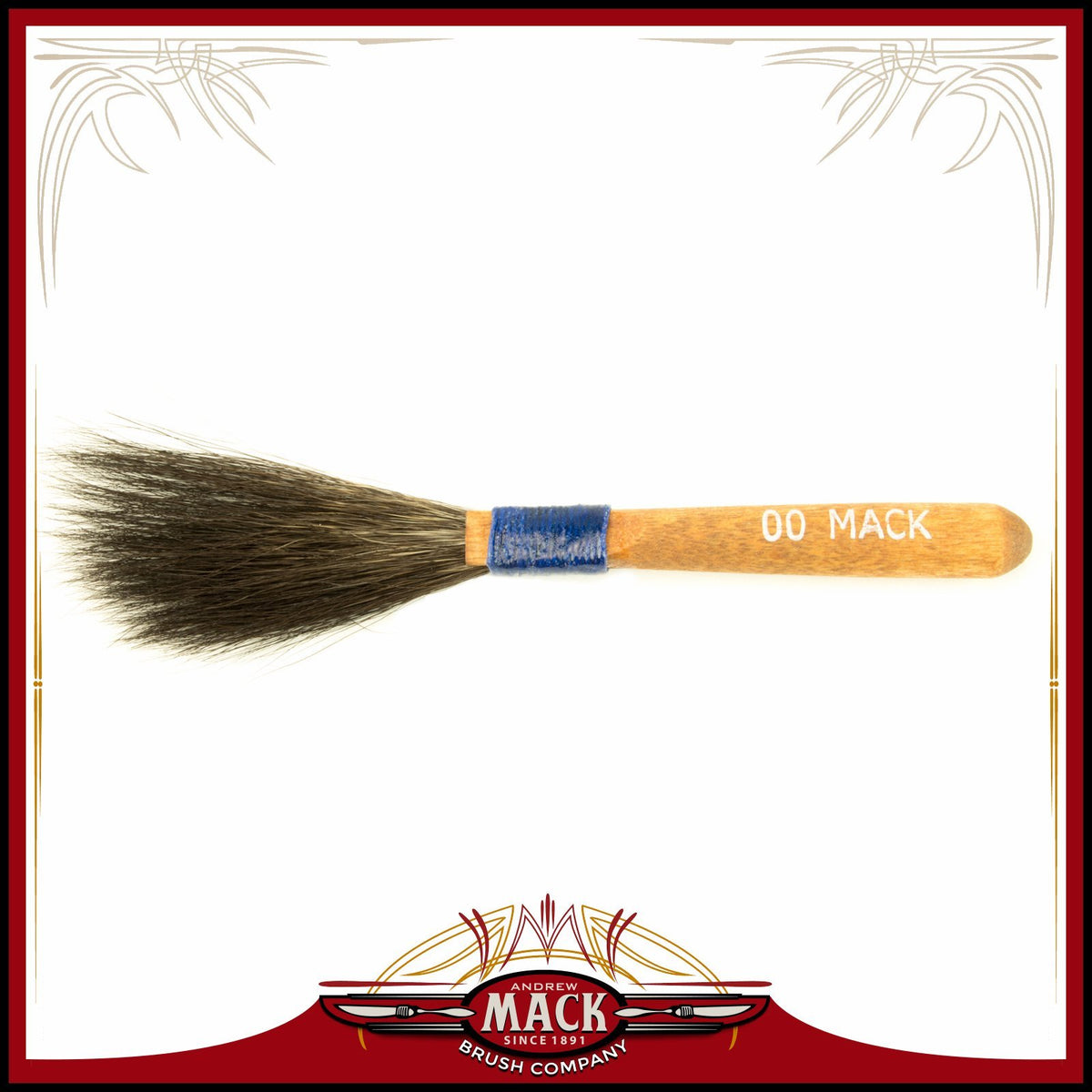 The Original Mack Sword Striping Size 00 Series 10 Blue Squirrel Hair Pinstriping Brush 7/32" Head Width