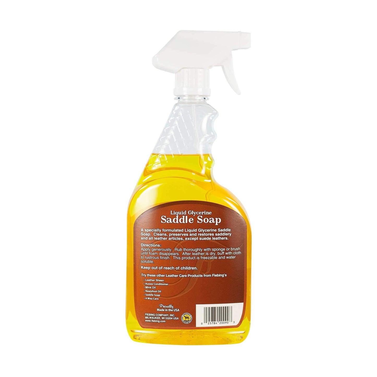 Fiebing's Liquid Glycerine Saddle Soap for Leather (32 oz) - Smooth Leather Cleaner & Conditioner to Soften, Protect & Restore Leathercraft - for Car Beauty & Personal Care Tough 1