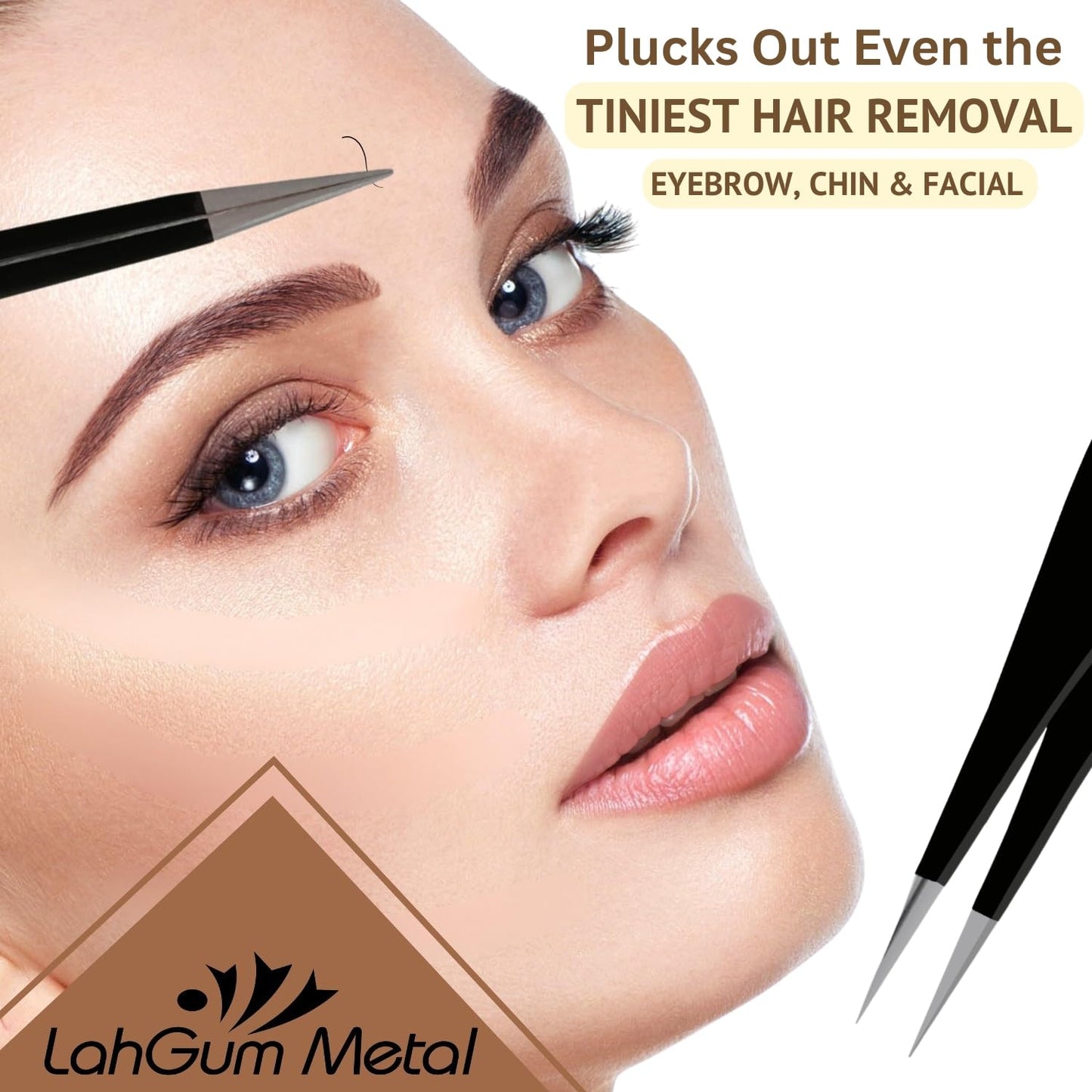 Ultra Fine Sharp Pointed Tweezers Precision, Needle Nose Pointy Tweezers for Ingrown Hair Removal Kit Thin Tweezers Precision Point Tip Eyebrow Beauty and Personal Care LahGum Metal