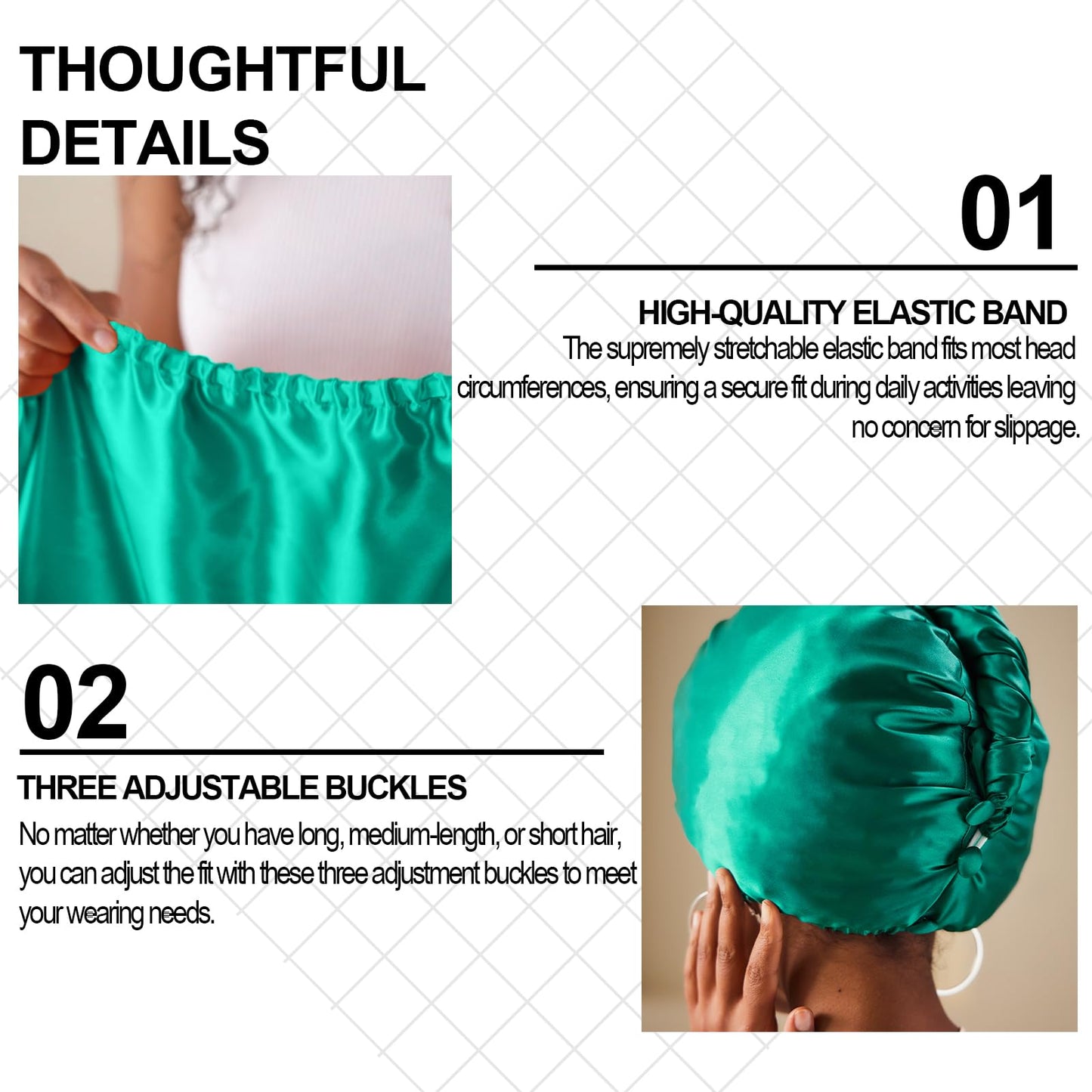 PROMEED Hydrating Silk Hair Wrap with Hyaluronic Acid, 100% 23 Momme Mulberry Silk Turban for Dry Hair and Frizzy Hair, Grade 6a+ Silk Bonnet for Hair Beauty and Personal Care PROMEED