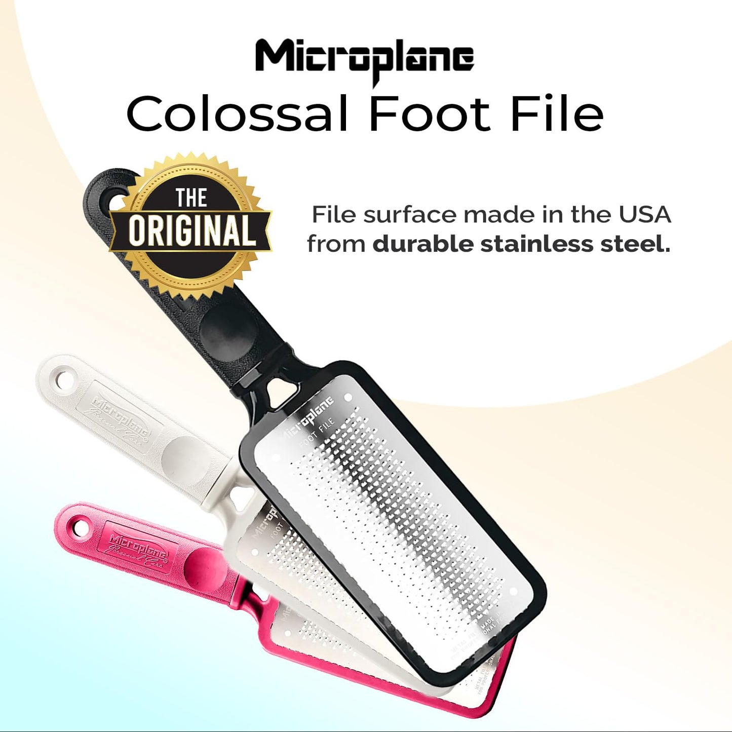 Microplane Colossal Foot File Scraper - The Original Stainless Steel Foot Rasp, Dead Skin/Callus Remover for Feet, Gentle Foot Scrubber, Pedicure Beauty & Personal Care Microplane