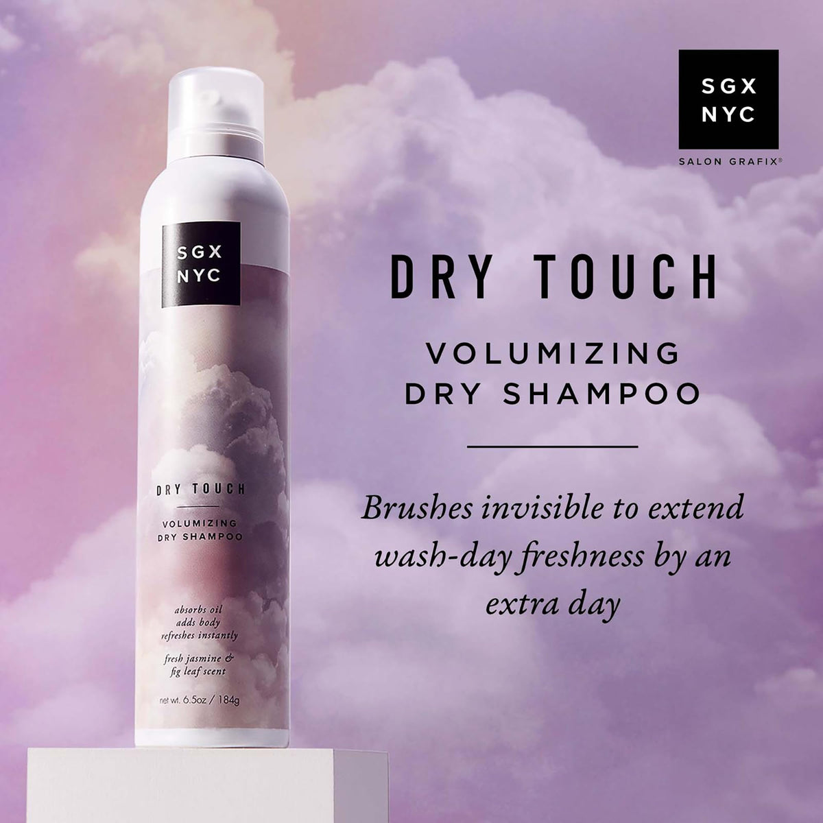 SGX NYC Dry Touch Volumizing Dry Shampoo - Paraben Free, Vegan Dry Shampoo Spray Absorbs Excess Oil - Fresh and Bouncy Hair with No Residue - 2 pc