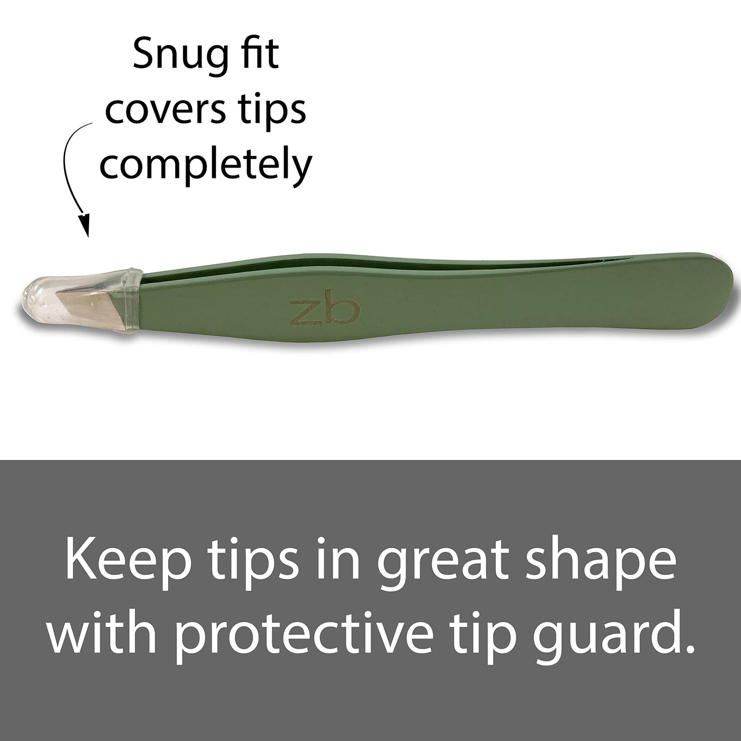 Tweezers - Surgical Grade Stainless Steel - Slant Tip for Expert Eyebrow Shaping and Facial Hair Removal - with Protective Pouch (Sage) Beauty and Personal Care Zizzili Basics
