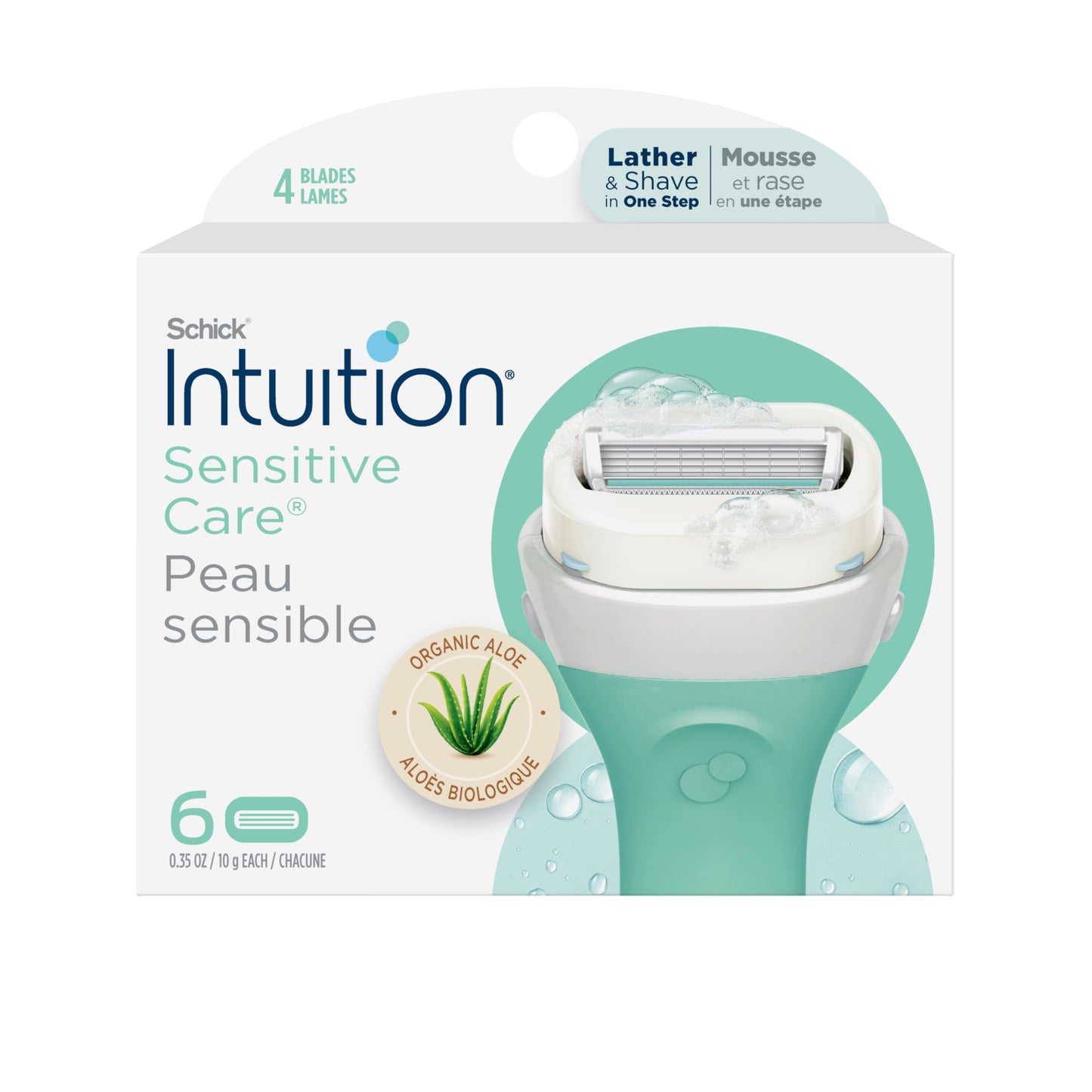 INTUITION Schick Refill, Razors for Women Sensitive Skin | Intuition Razor Blades Refill with Organic Aloe, Razor Refills , 6 Count (Pack of 1) Beauty and Personal Care INTUITION