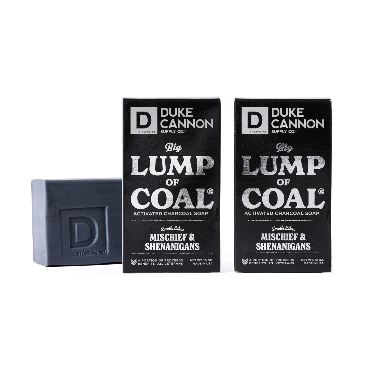 Duke Cannon Supply Co. Big Brick of Soap Bar for Men Holiday Edition - Lump of Coal (Bergamot & Black Pepper Scent), 10 oz. (2 Pack) Beauty & Personal Care Duke Cannon Supply Co.