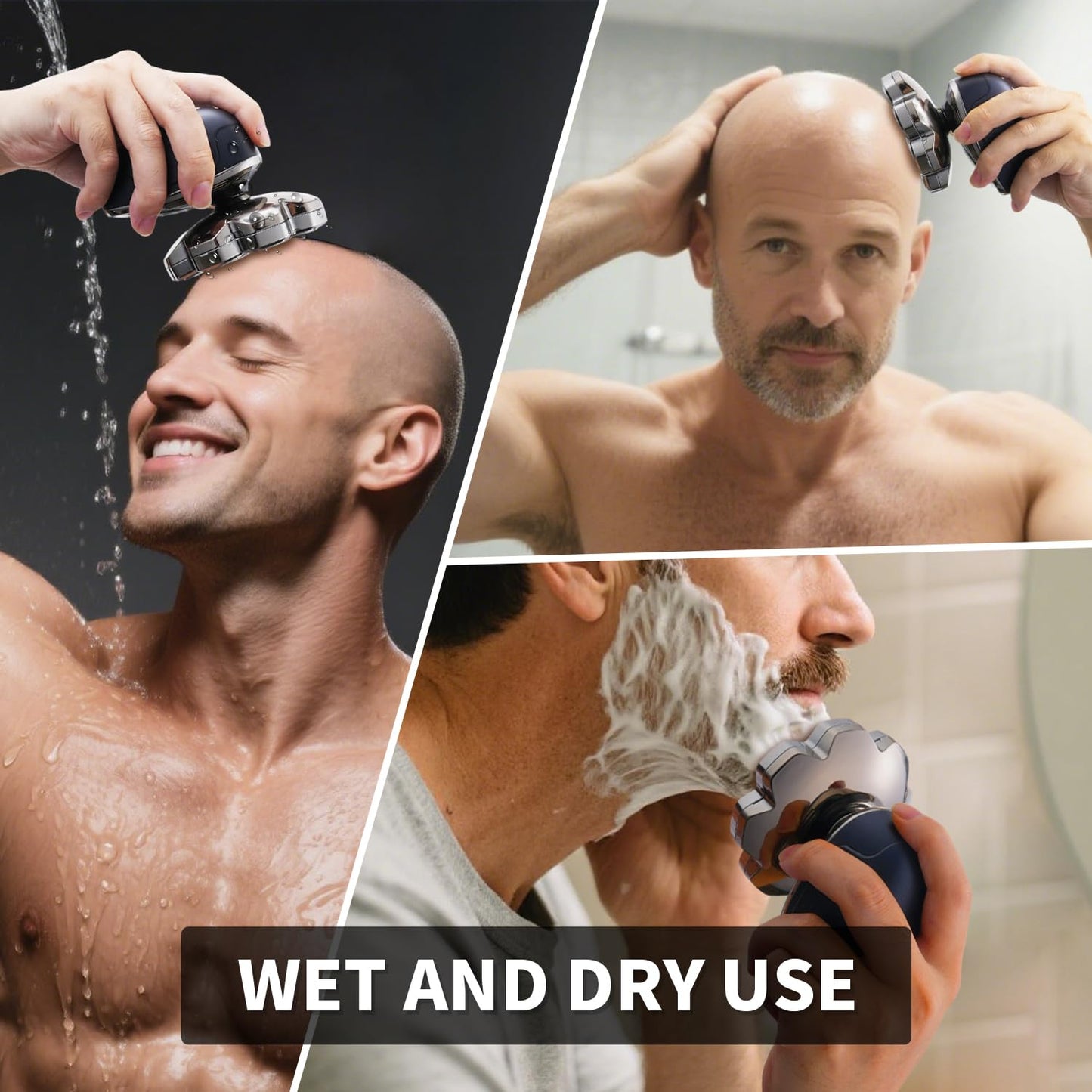 2025 New 9D Head Shavers for Bald Men, 5-in-1 Electric Razor Bawldy 9.0 Floating Pro Ultra Groomie Shaver IPX6 Waterproof with LCD Display Type-C Beauty and Personal Care HAHAKEE