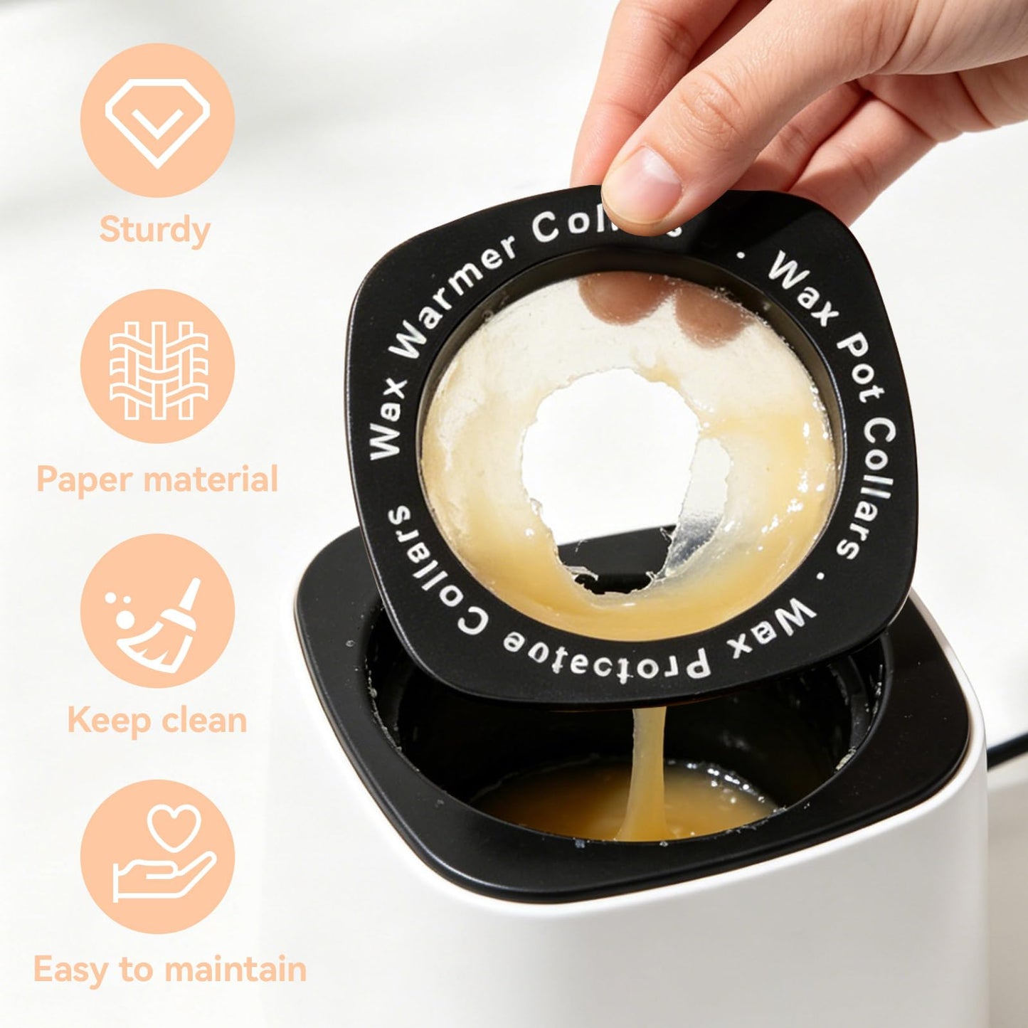 Wax Warmer Collars for Wax Pot, Universal Waxing Protection Rings Wax Pot Liner for Wax Heater Pot Warmer Waxing Machine Esthetician Professional Beauty and Personal Care Agatige